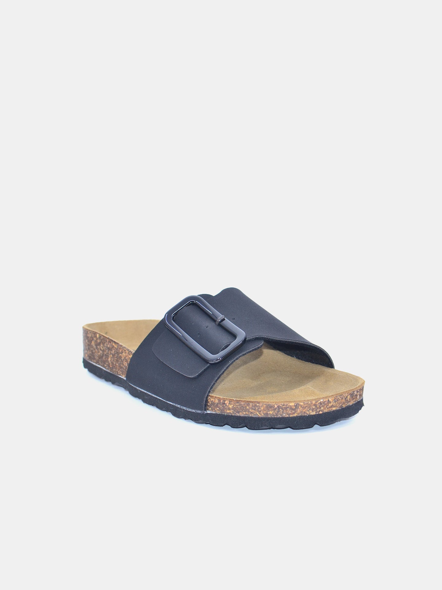 Biochic Women's Madrid Broad Strap Sandals #color_Black
