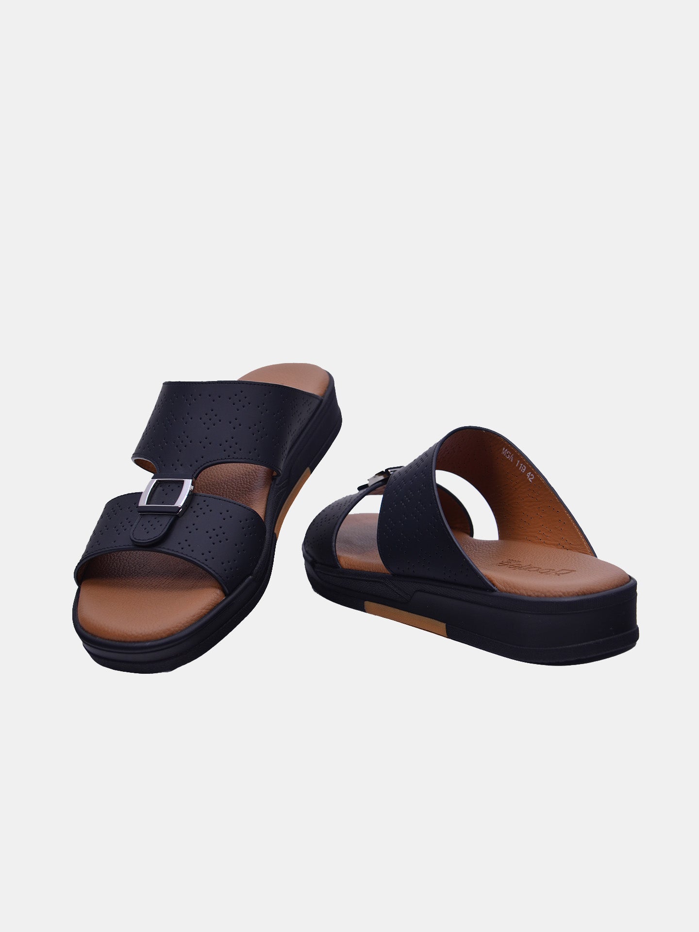 Barjeel Uno MSA-119 Men's Arabic Sandals #color_Black