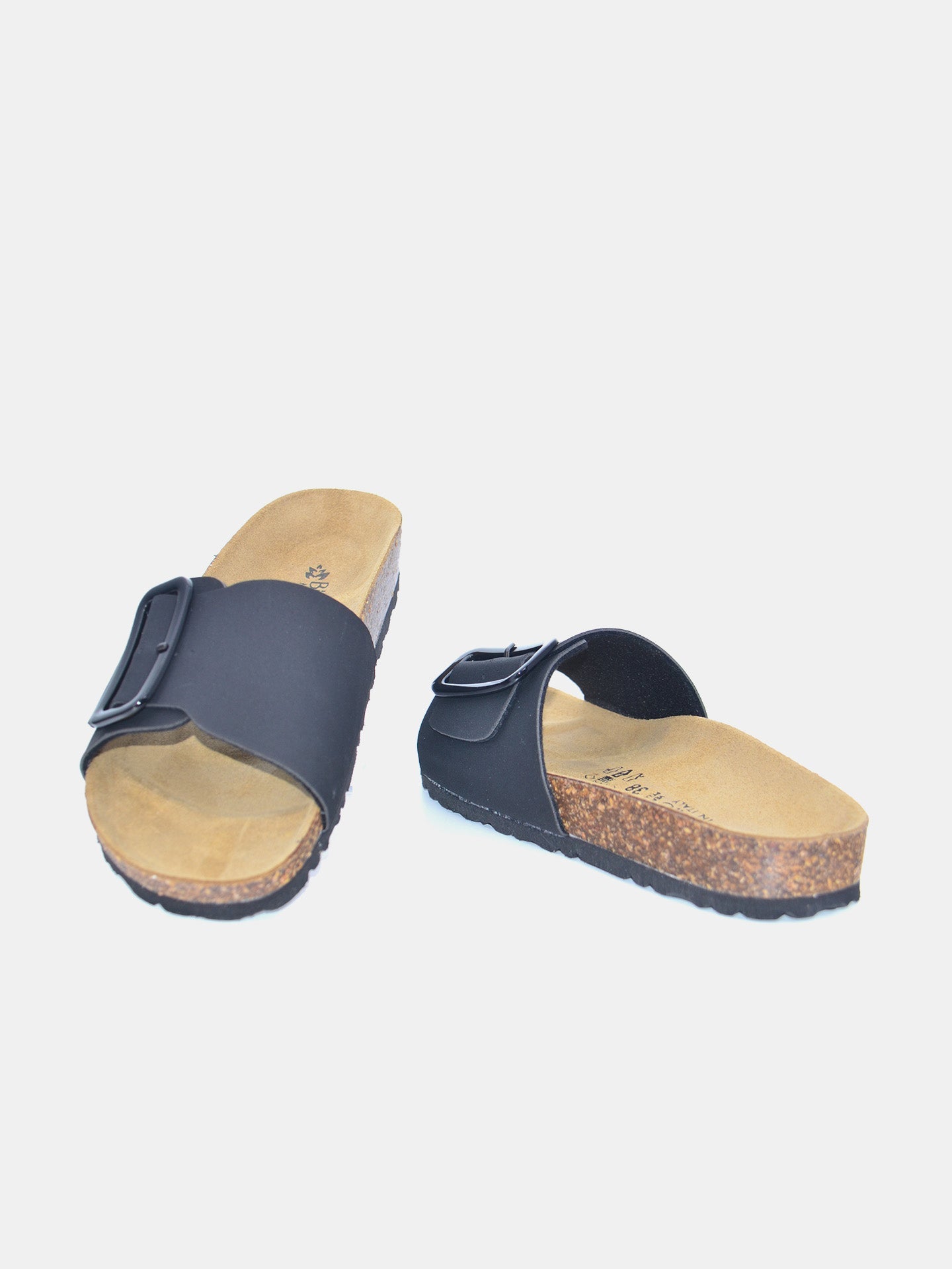 Biochic Women's Madrid Broad Strap Sandals #color_Black