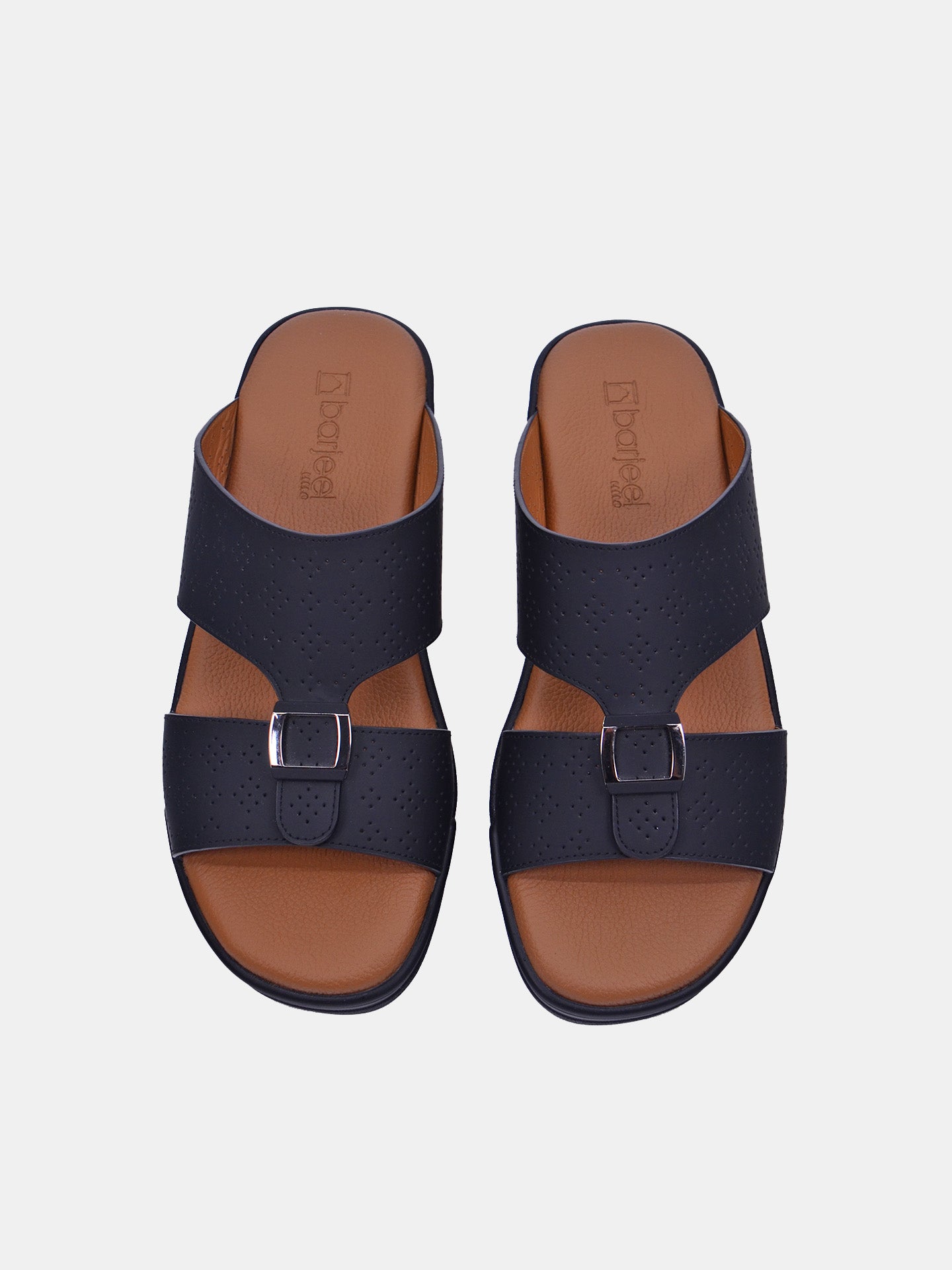 Barjeel Uno MSA-119 Men's Arabic Sandals #color_Black