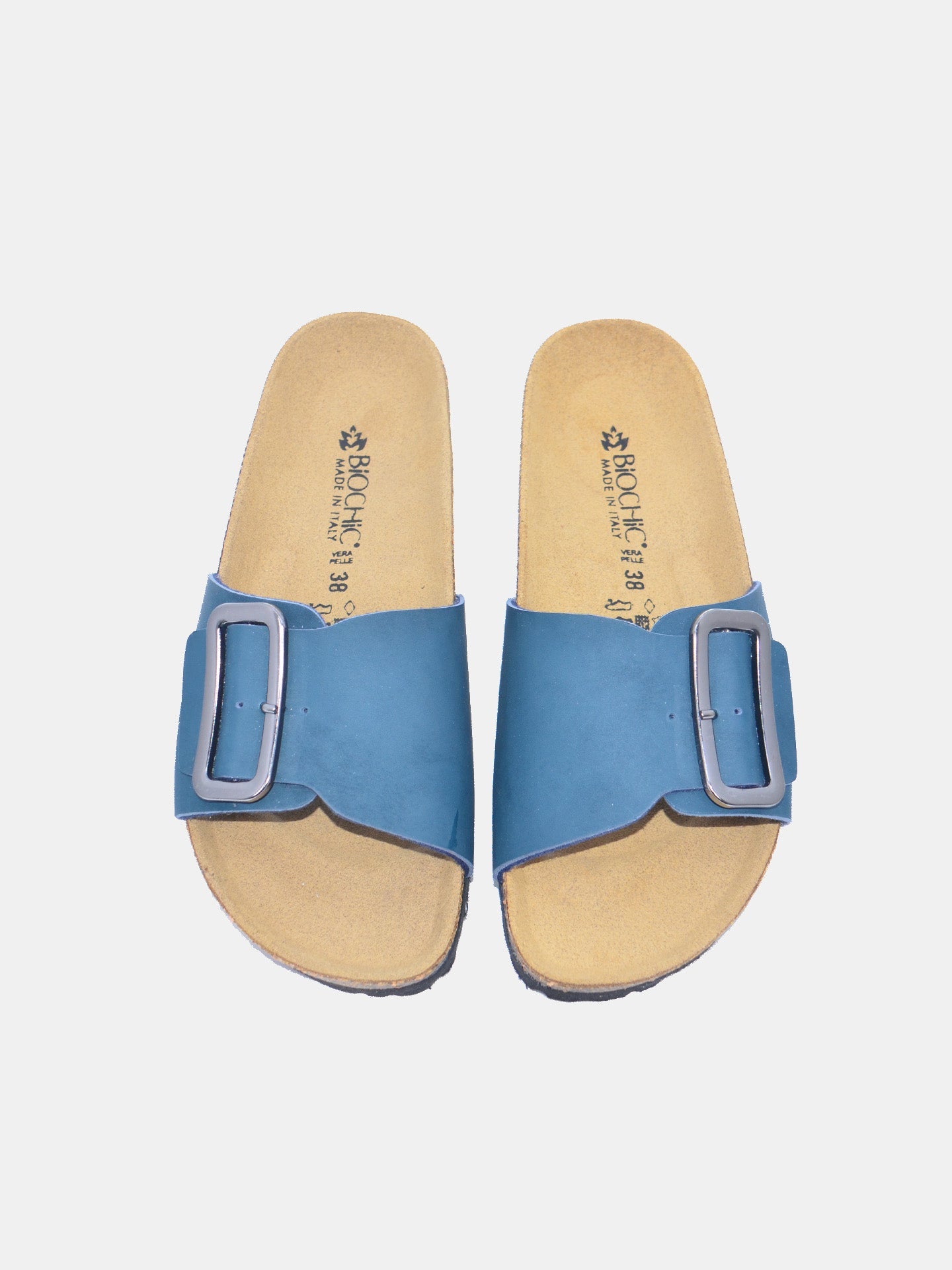 Biochic Women's Madrid Broad Strap Sandals #color_Blue
