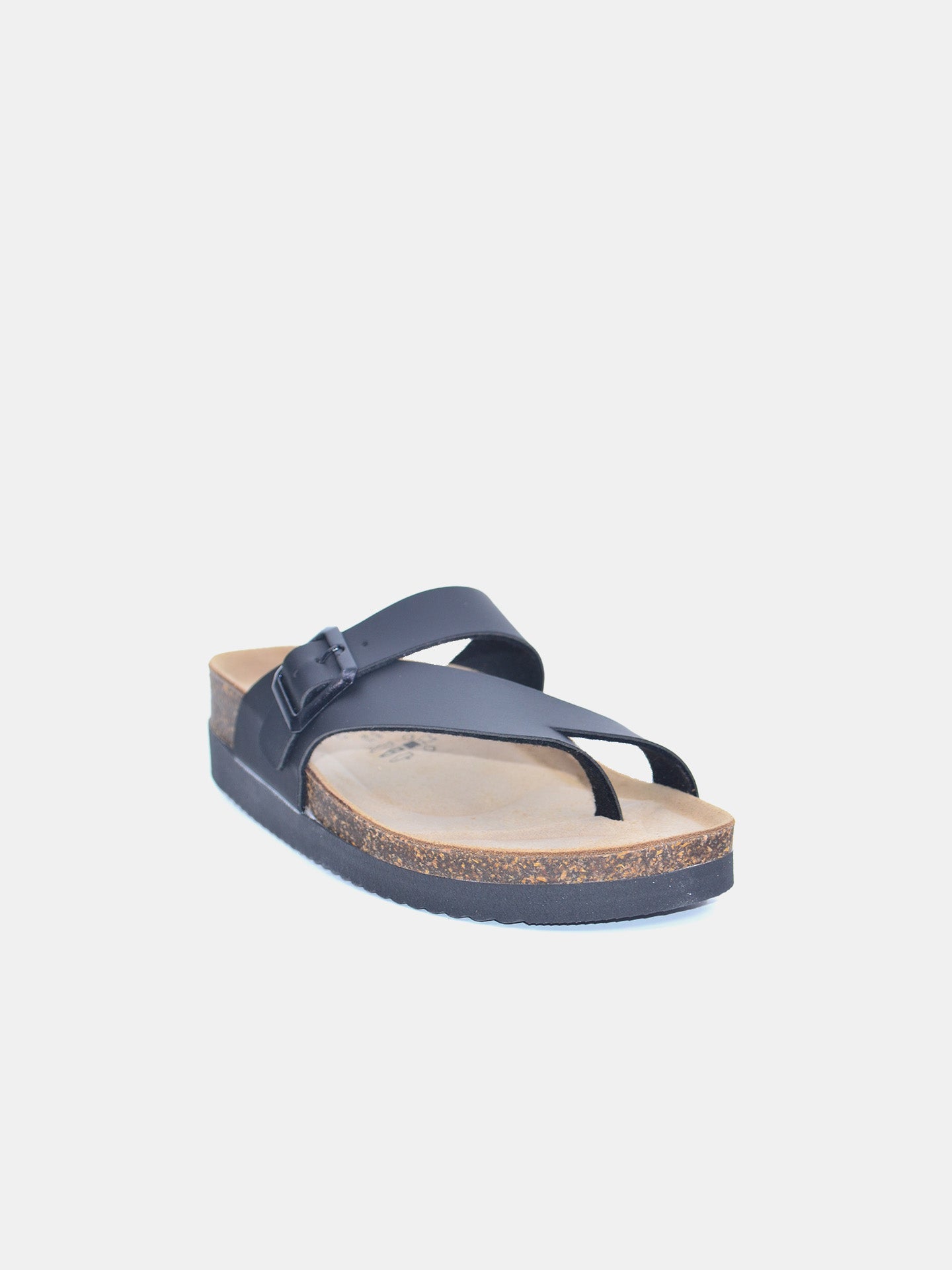 Biochic Women's Finger Type Mid Heel Sandals #color_Black