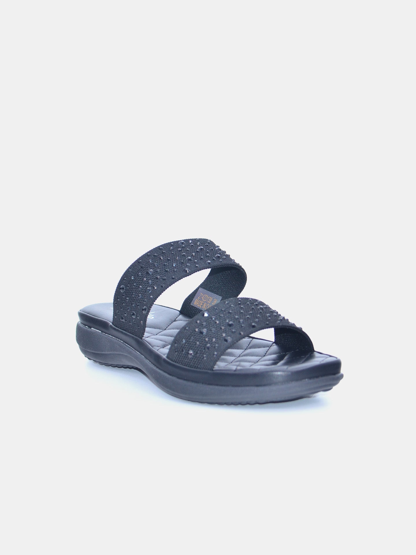 Michelle Morgan 214ZD138 Women's Flat Sandals #color_Black