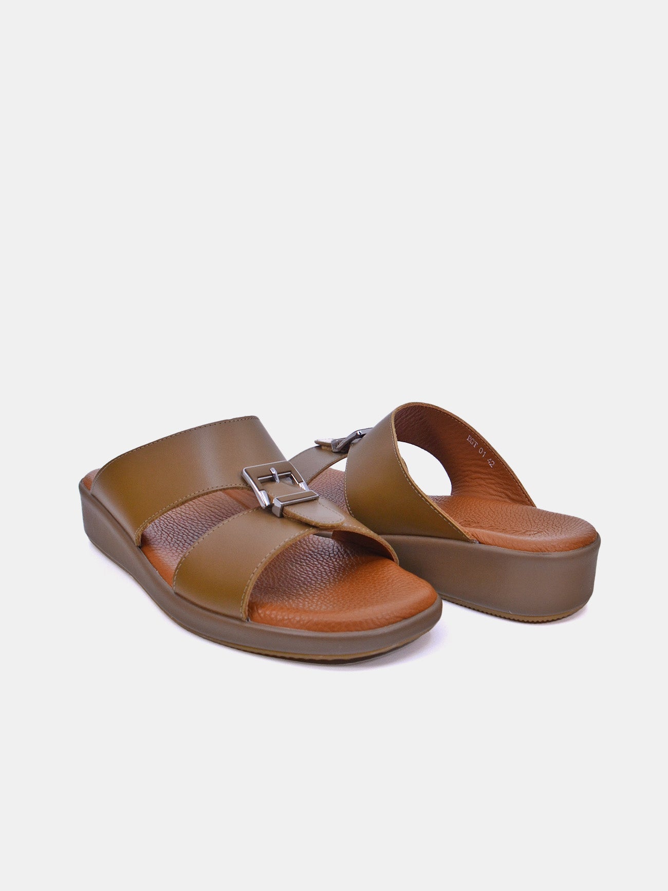 Barjeel Uno BGT-01 Men's Arabic Sandals #color_Brown