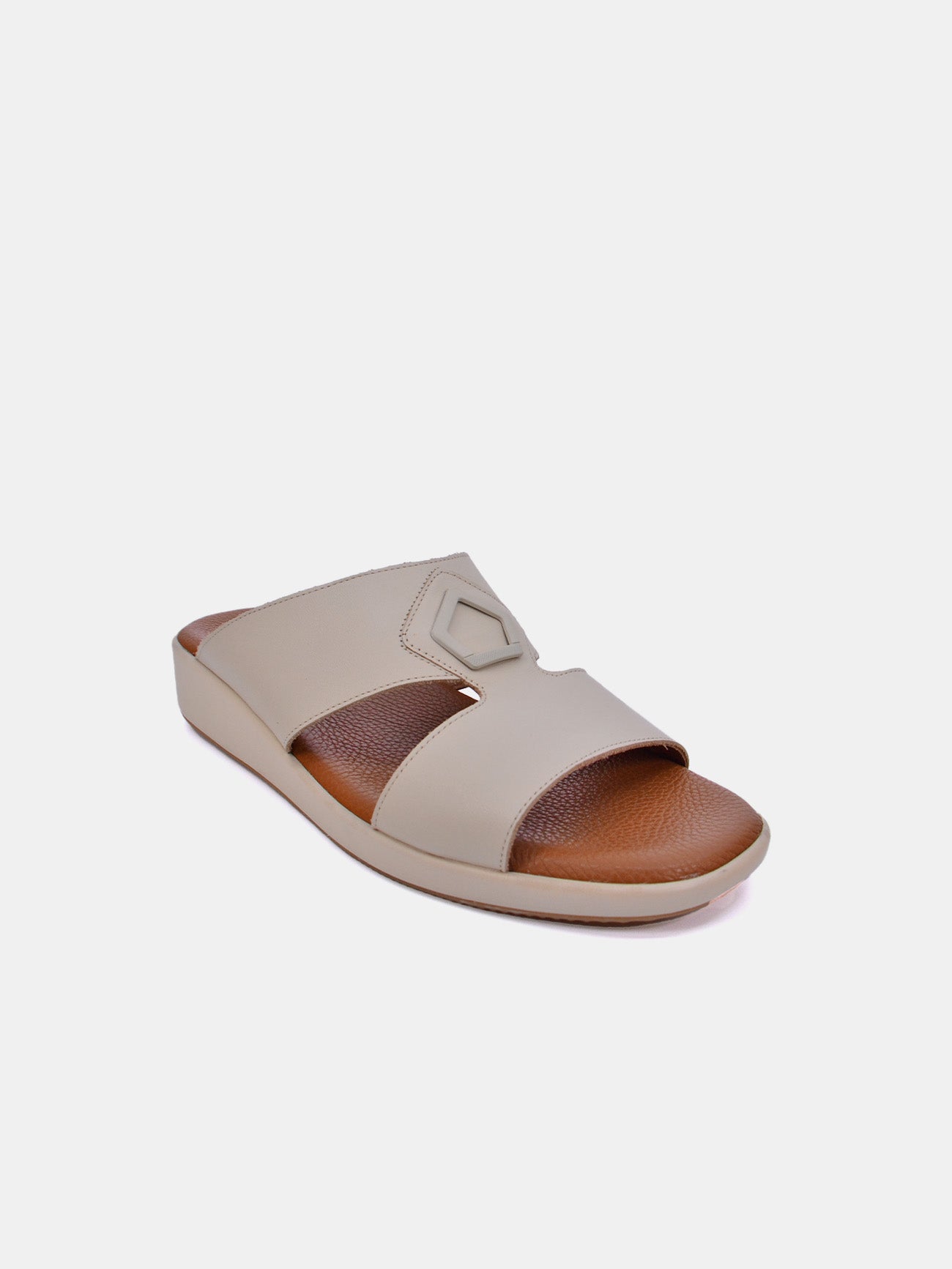 Barjeel Uno BGT-05 Men's Arabic Sandals #color_Beige