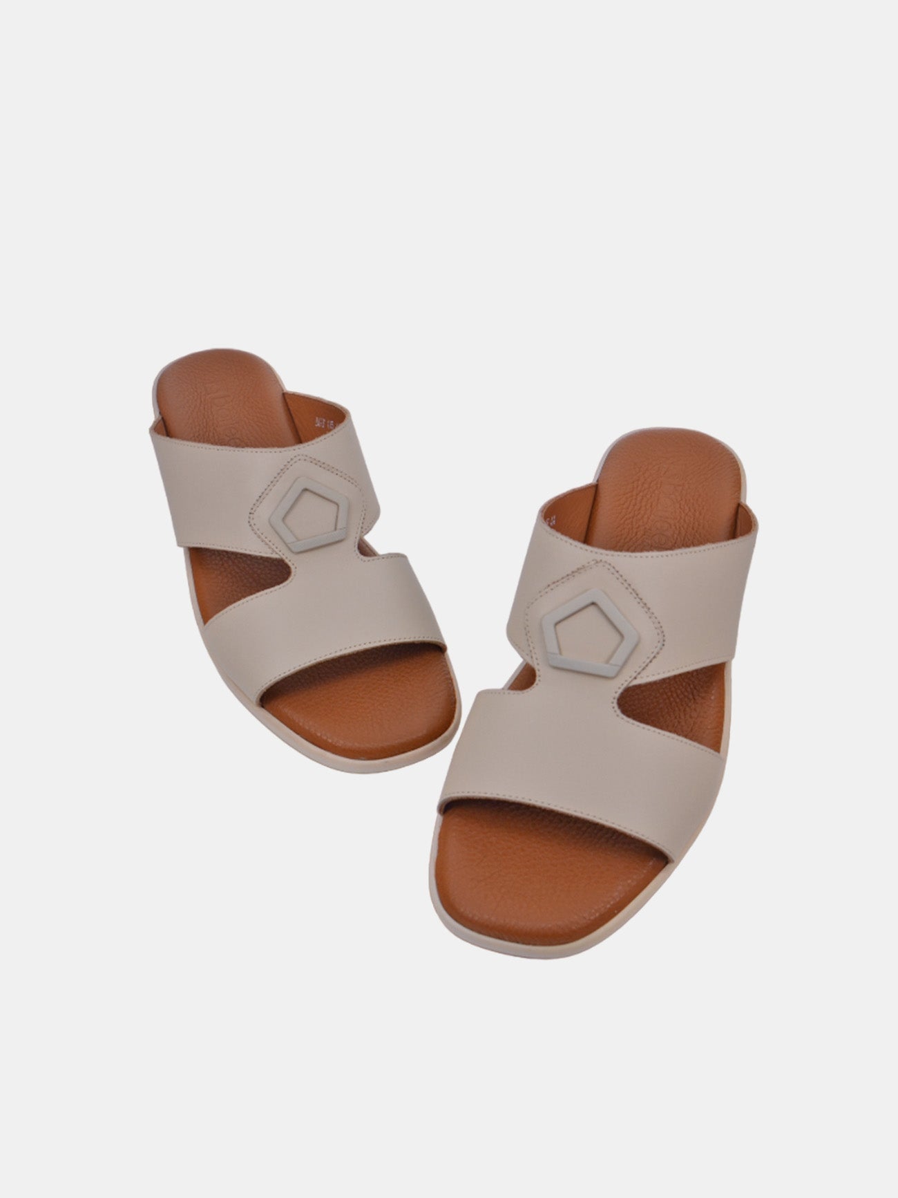 Barjeel Uno BGT-05 Men's Arabic Sandals #color_Beige