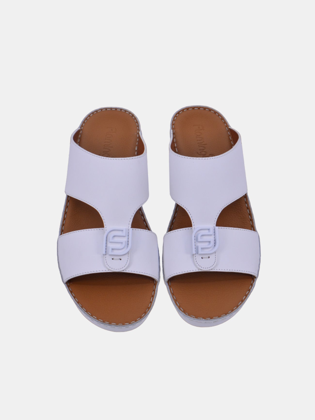 Flamingo FS1-86 Men's Arabic Sandals #color_White