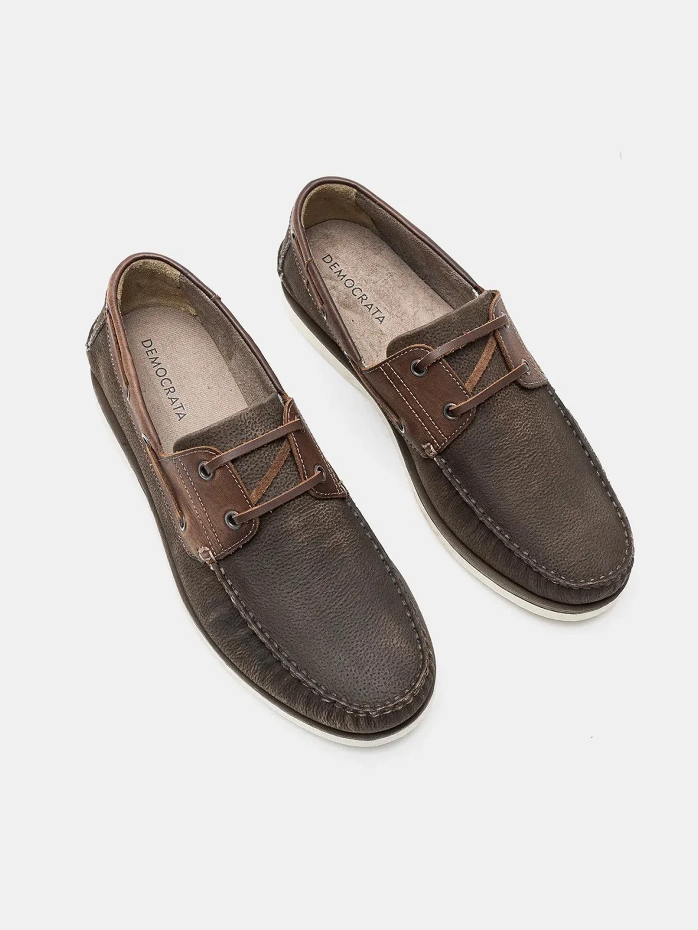 Democrata Men's Denim Deck Moccasin #color_Brown