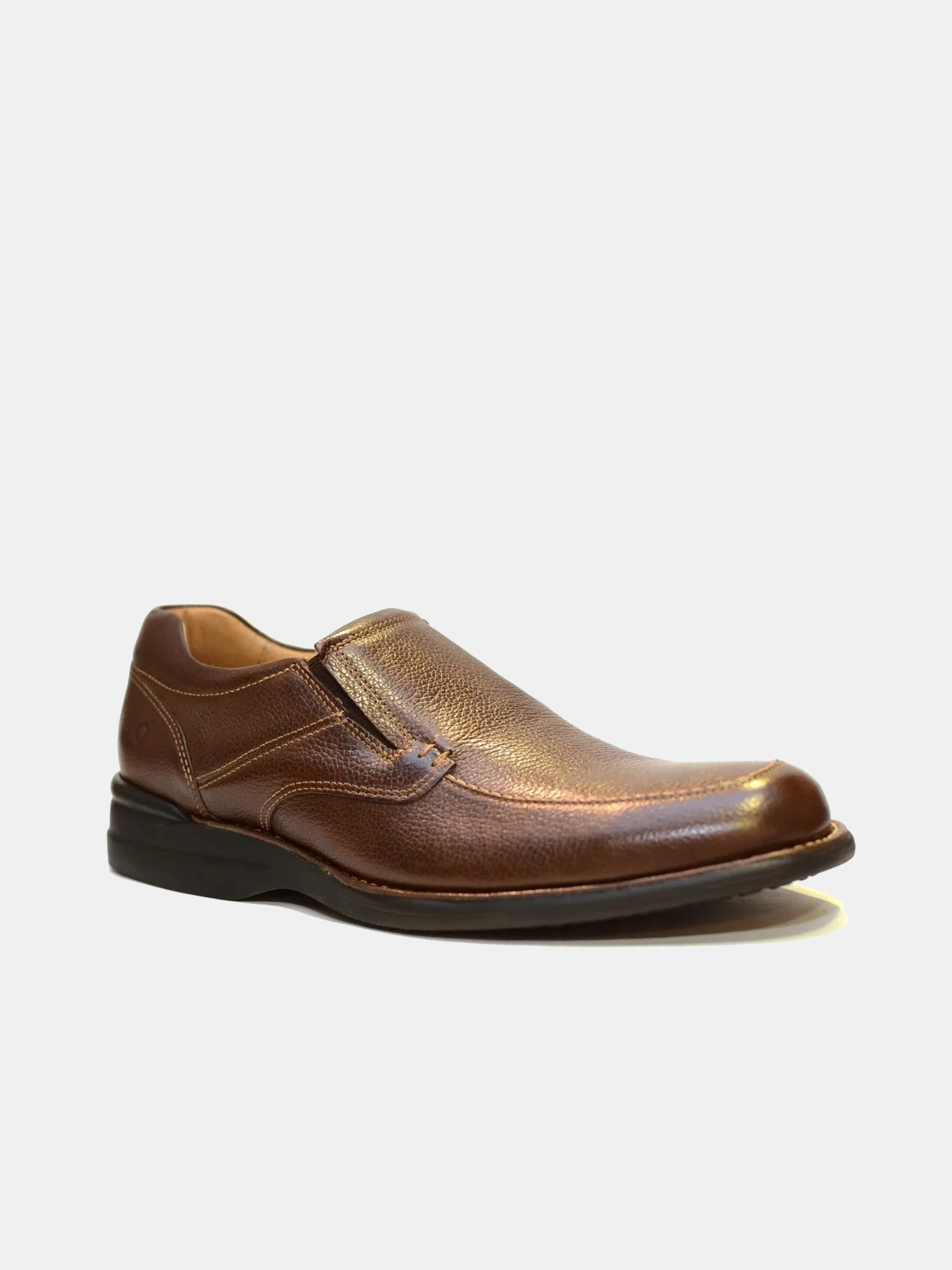 Democrata Men's Flex Cushion Leather Moccasin #color_Brown