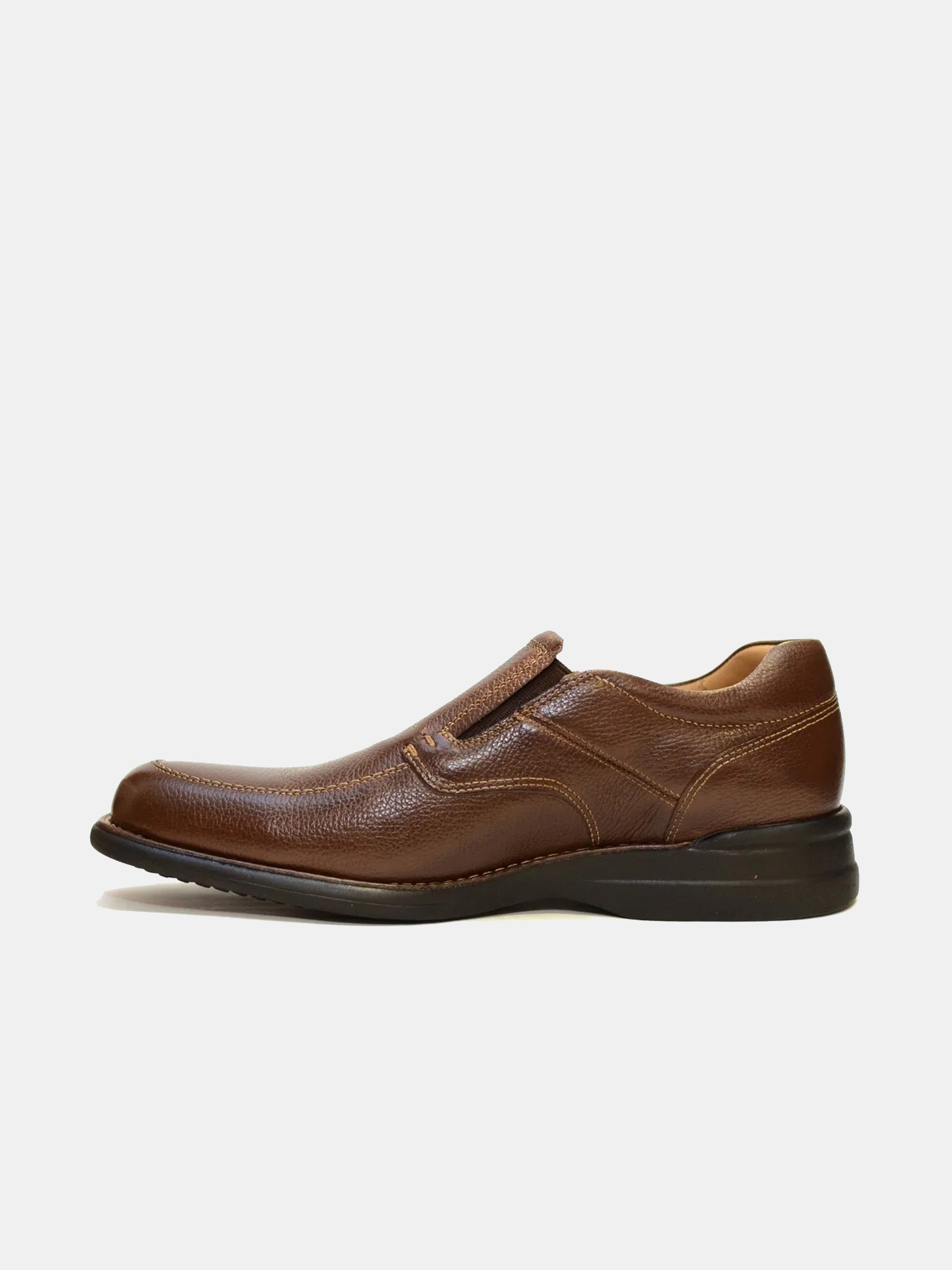 Democrata Men's Flex Cushion Leather Moccasin #color_Brown