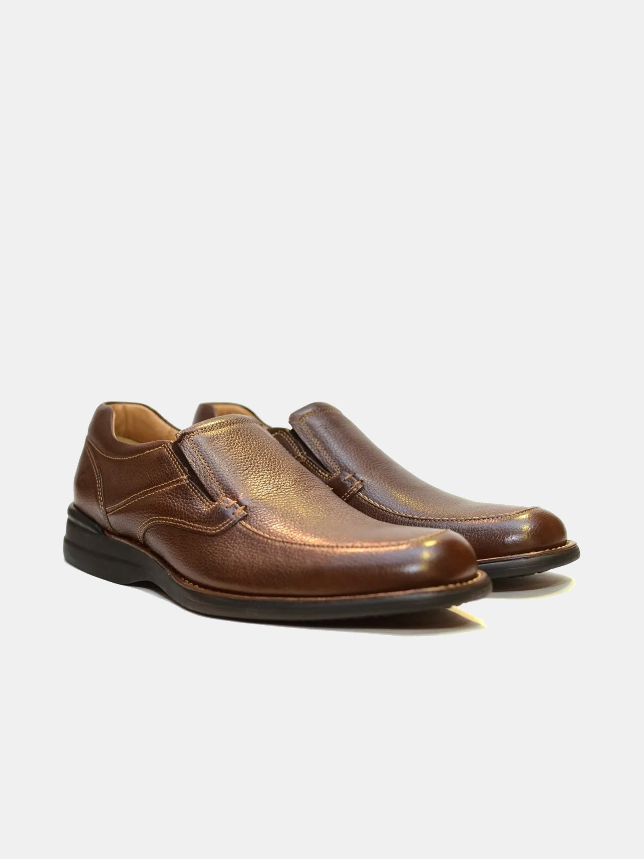 Democrata Men's Flex Cushion Leather Moccasin #color_Brown