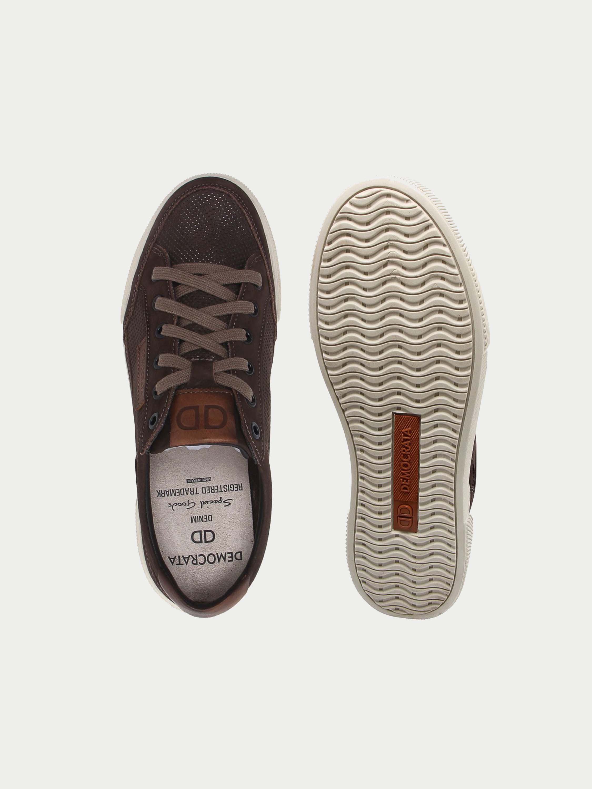 Democrata Cooper Denim Men's Lace Up Shoes #color_Brown