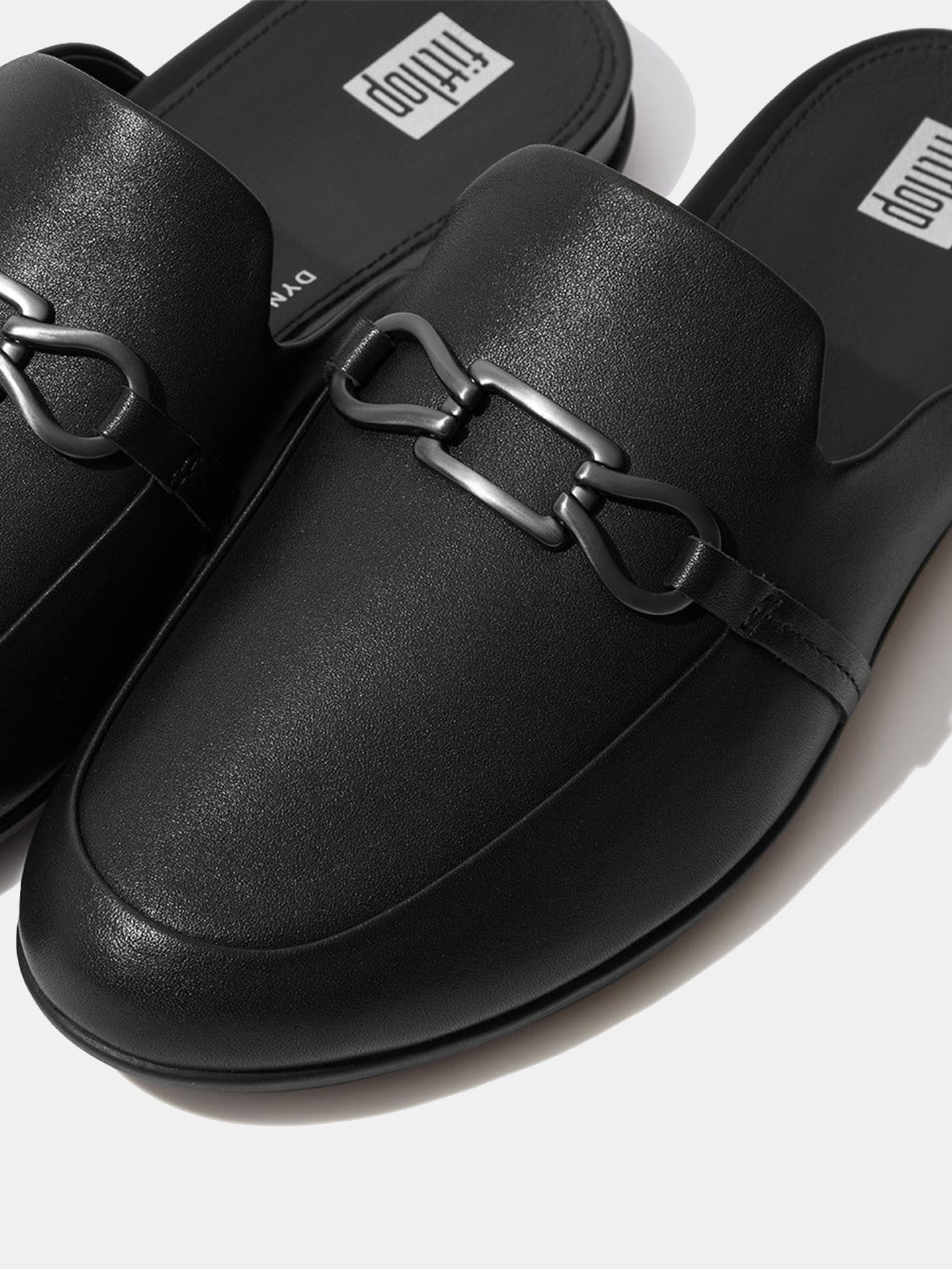 Fitflop Women's Gracie Chain Leather Mules #color_Black