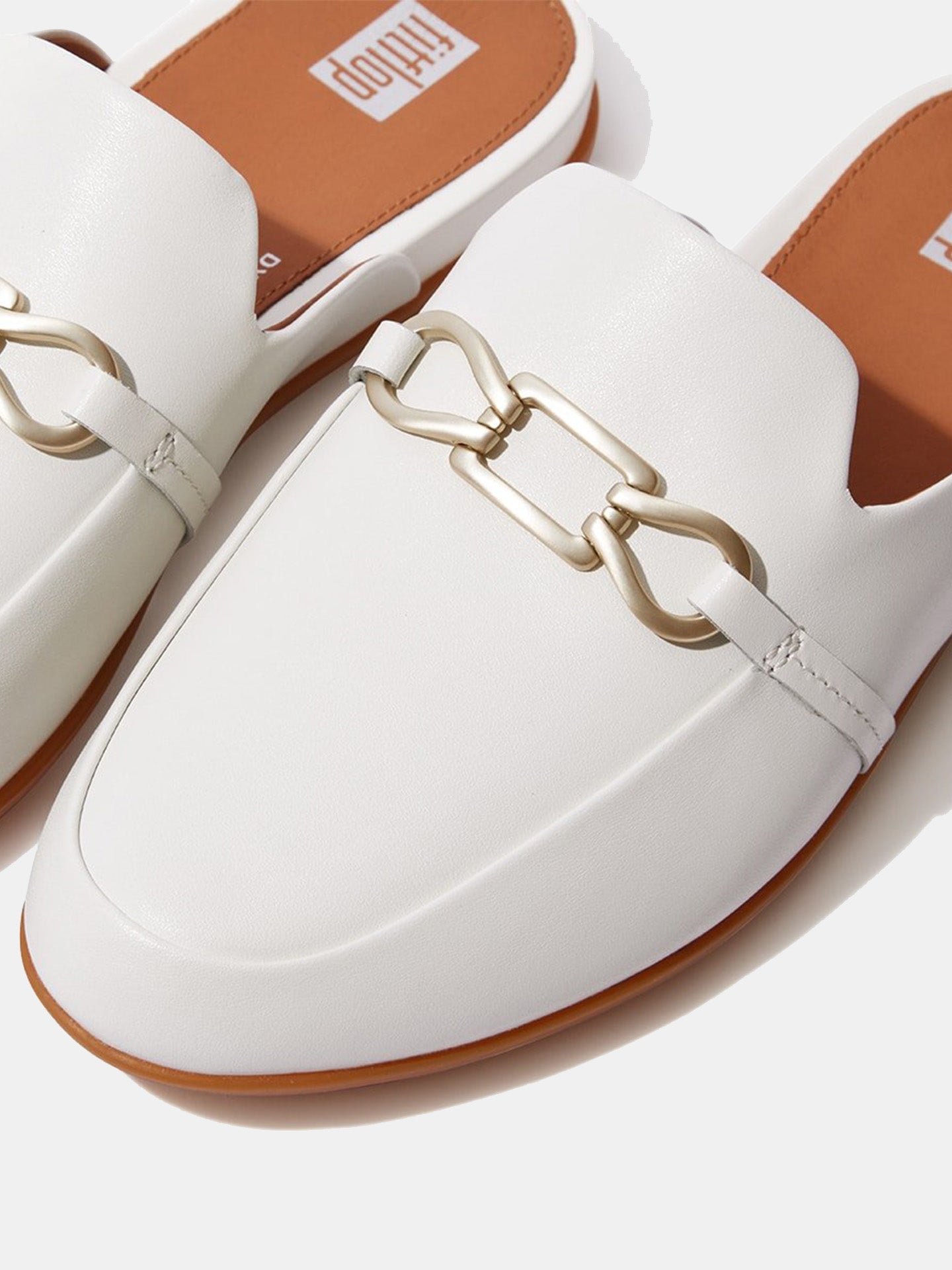 Fitflop Women's Gracie Chain Leather Mules #color_Beige