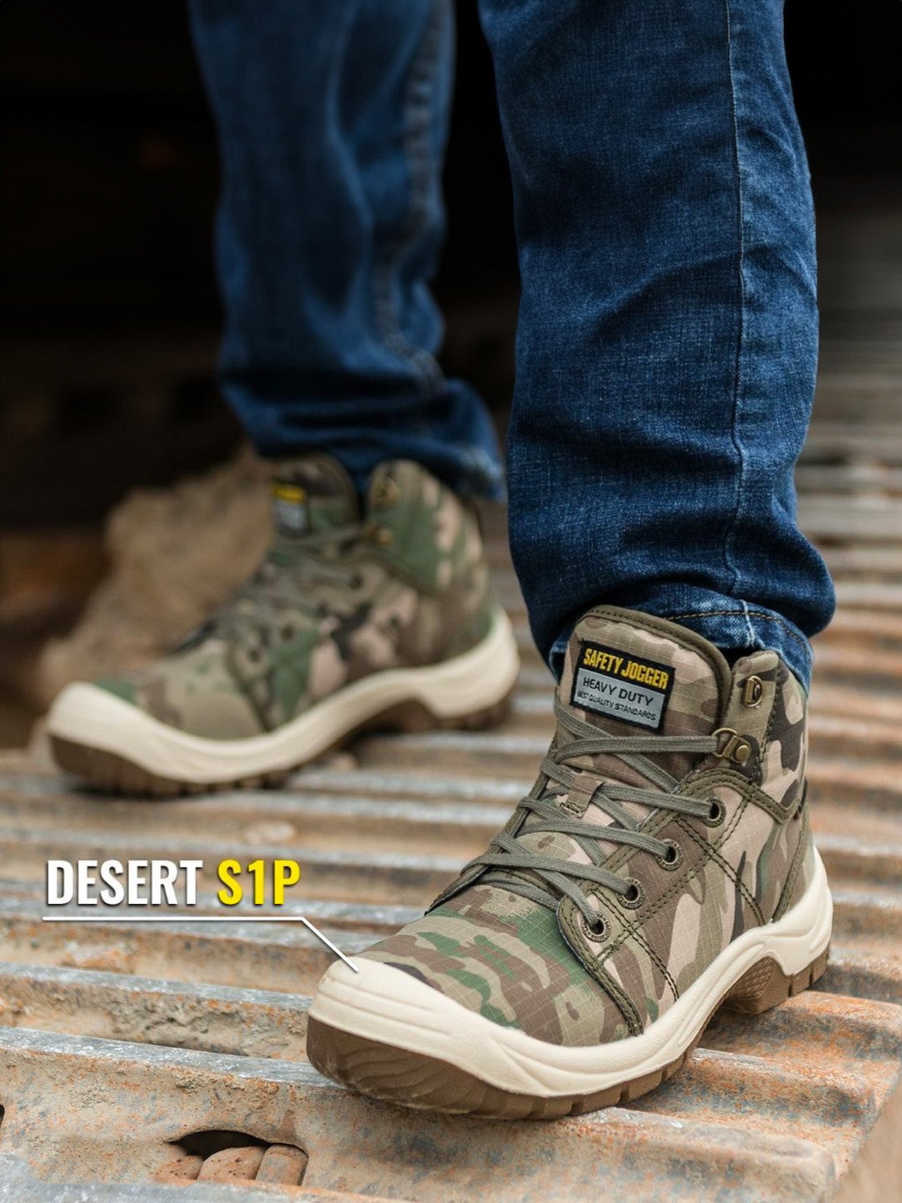 Safety Jogger Desert S1P SRC Boots #color_Green
