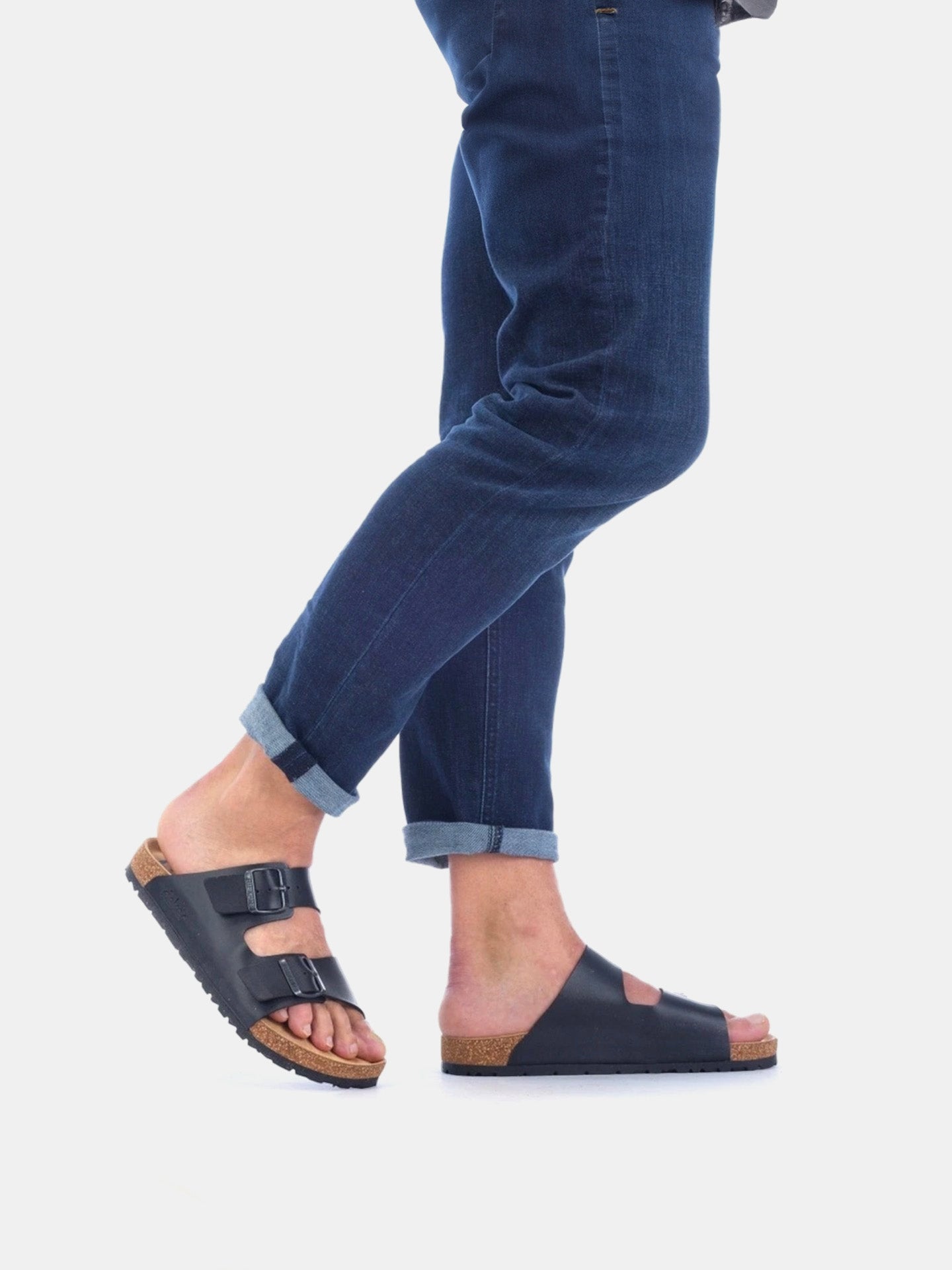 Rieker 22190 Men's Slider Sandals #color_Black