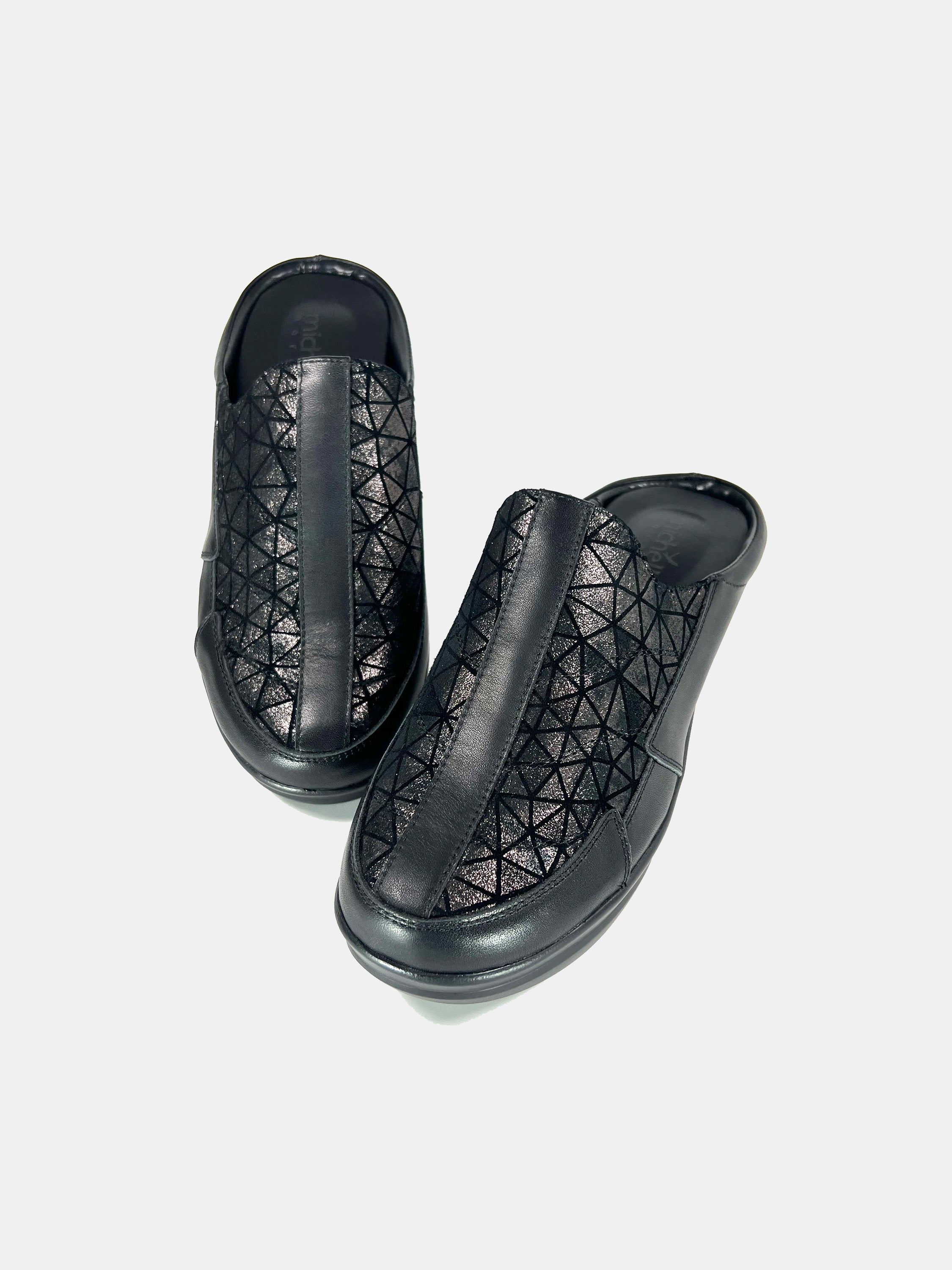 Michelle Morgan 19009-B1 Women's Mule Shoes #color_Black