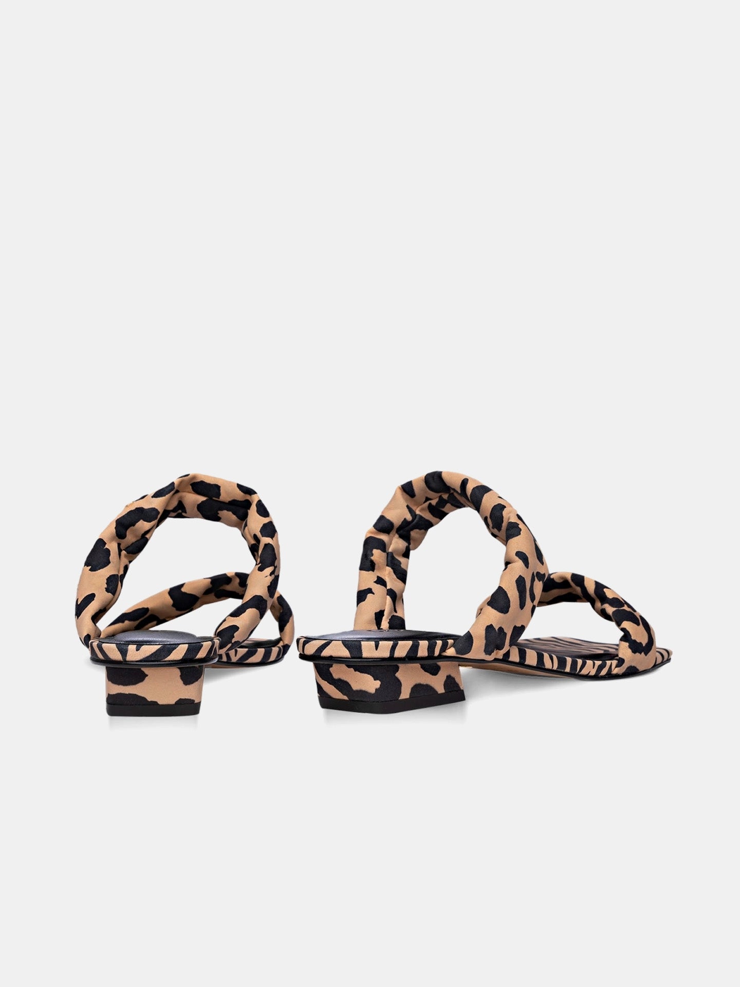 Carrano Women's Flat Duo Animal Print Strips Sandals #color_Beige