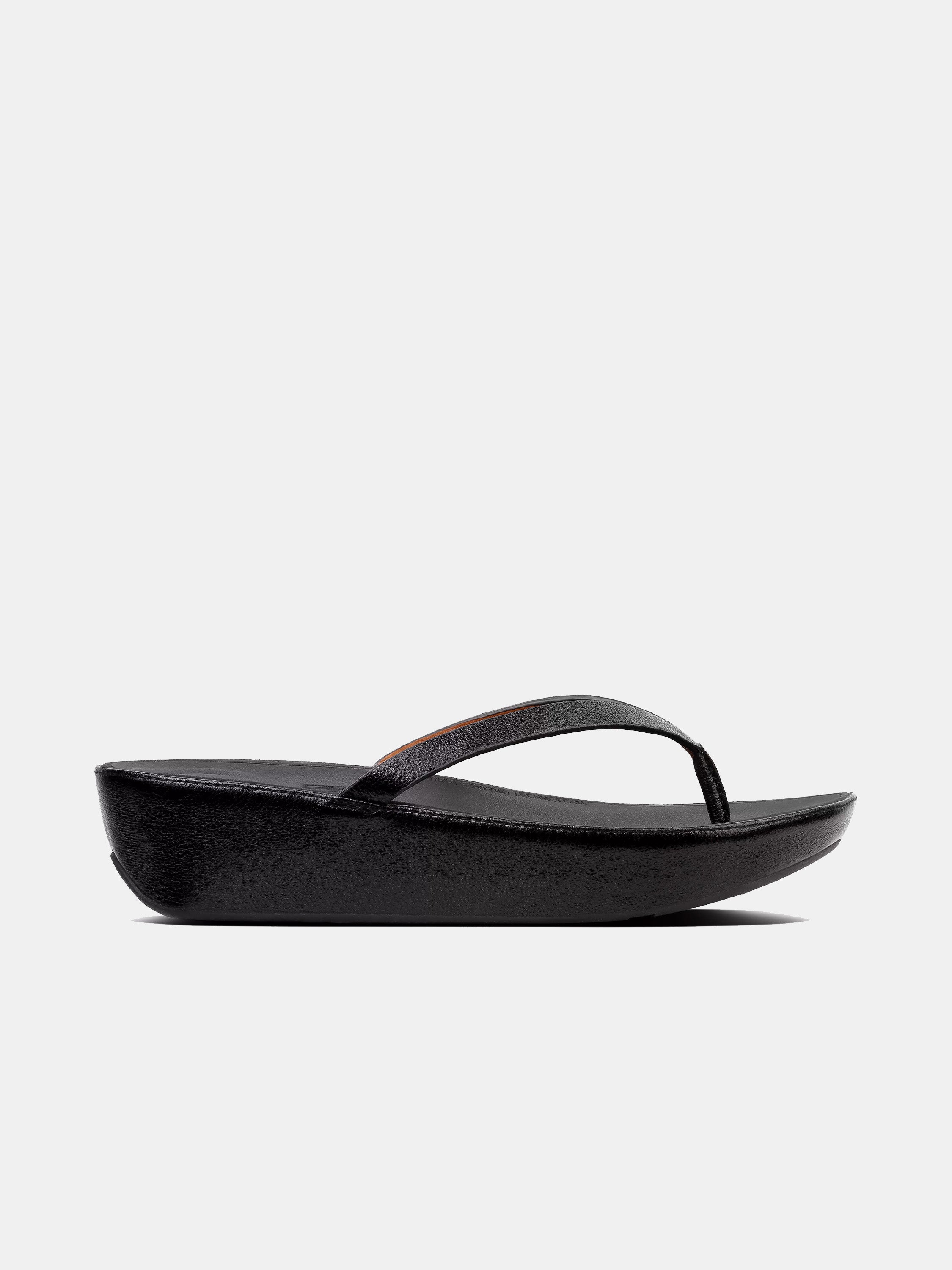 Fitflop Women's Linny Faux Leather Toe-Post Sandals #color_Black