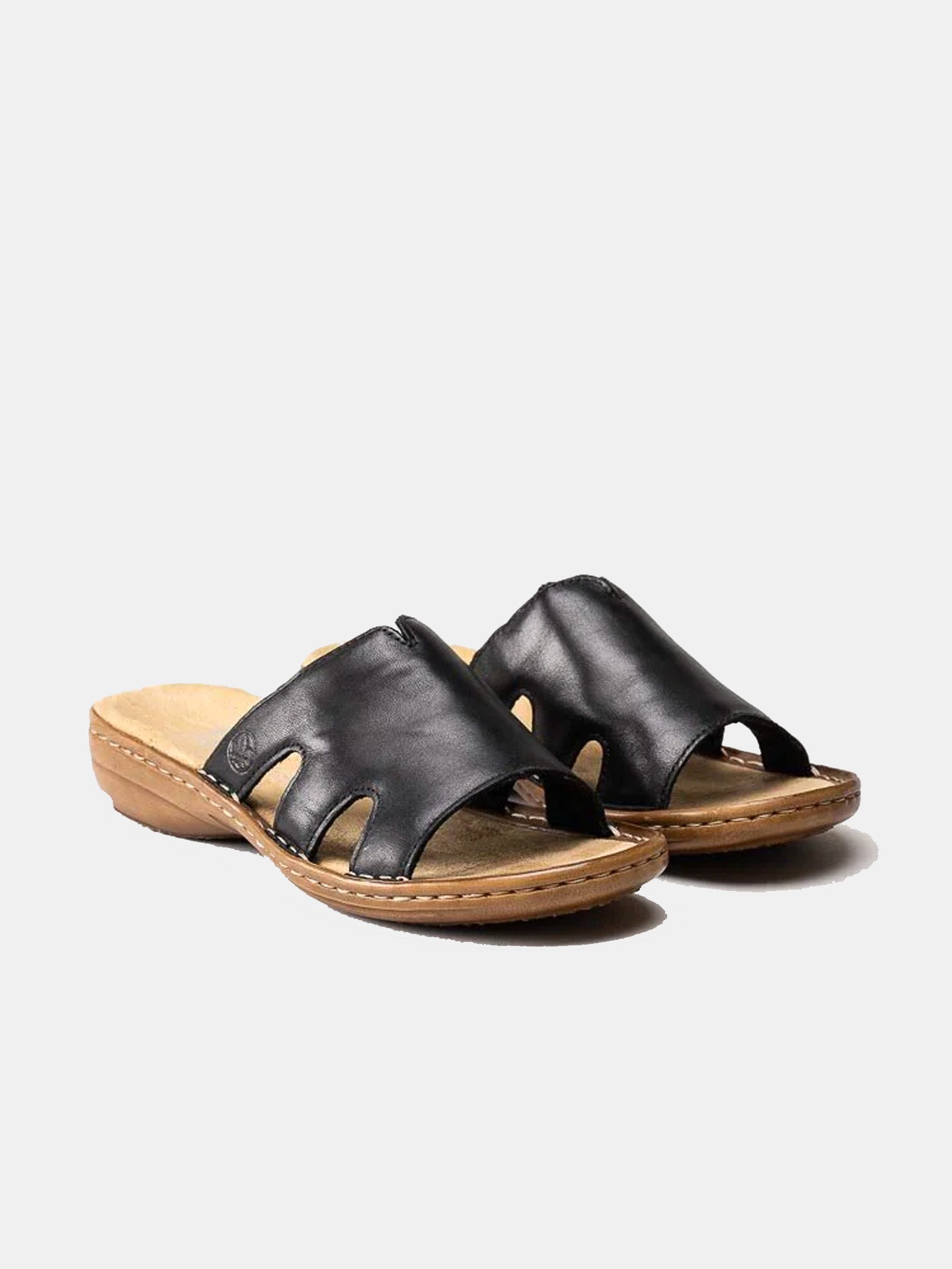 Rieker 60824 Women's Slider Sandals #color_Black