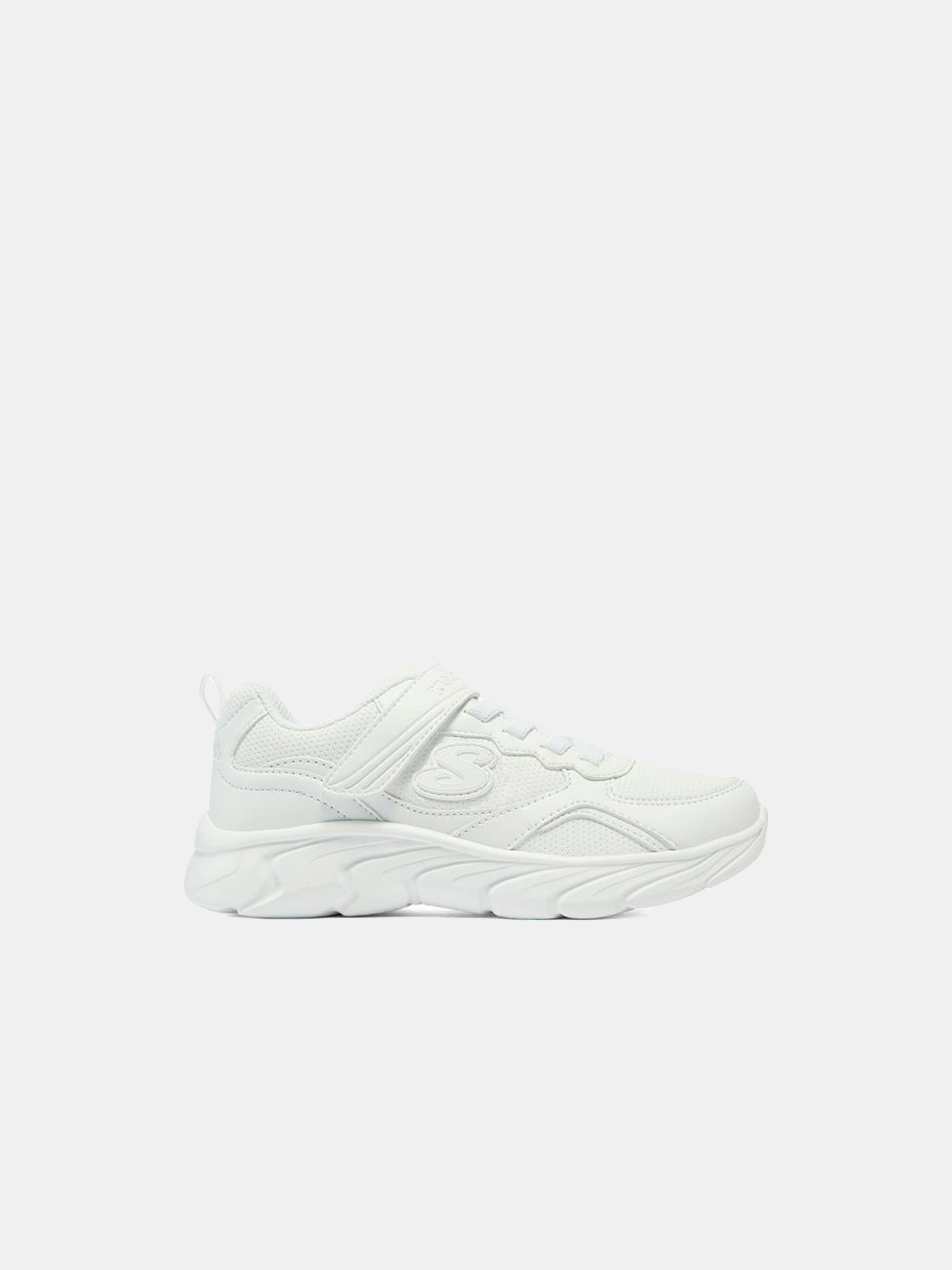 Skechers Girls Dynamic Dash - Tardy Time Shoes #color_White