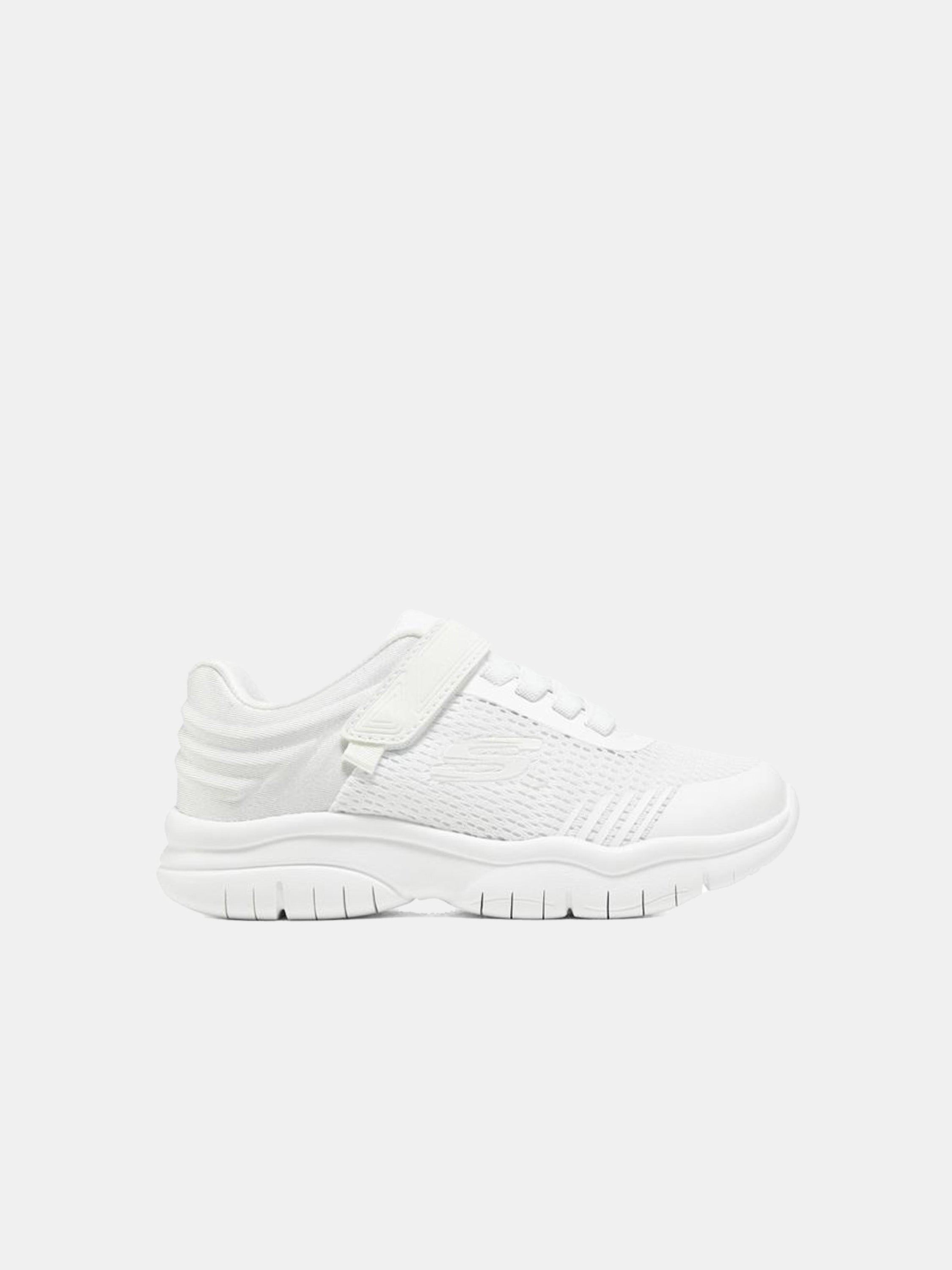 Skechers Girls Flex Blast - Breezy Hype School Shoes #color_White