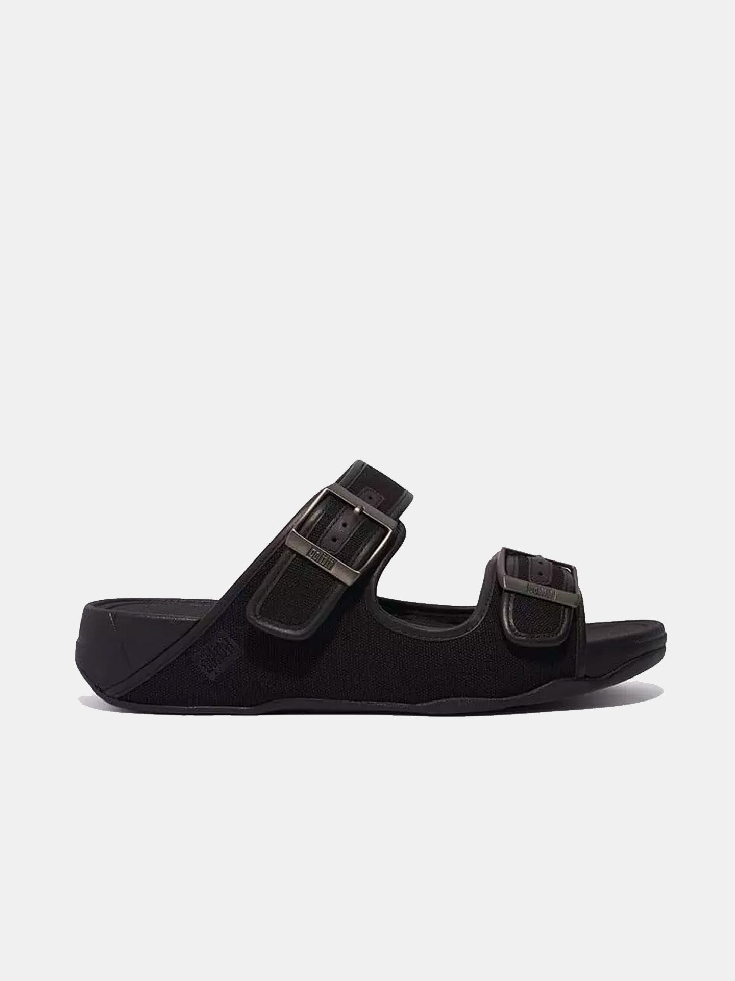 Fitflop Men's Gogh Moc Buckle Canvas Slides #color_Black