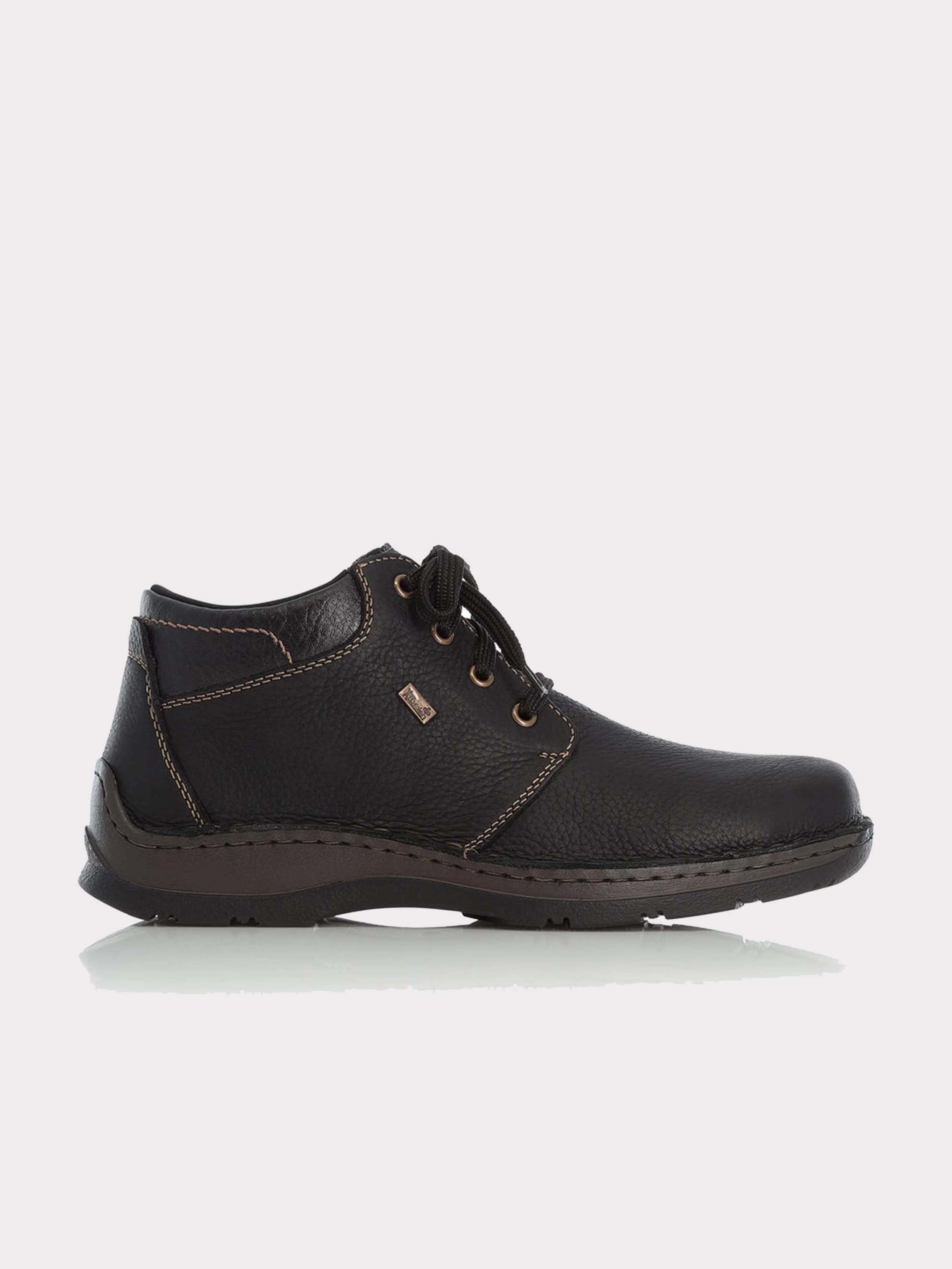 Rieker 05305 Men's Full Grain Leather Ankle Boots #color_Black