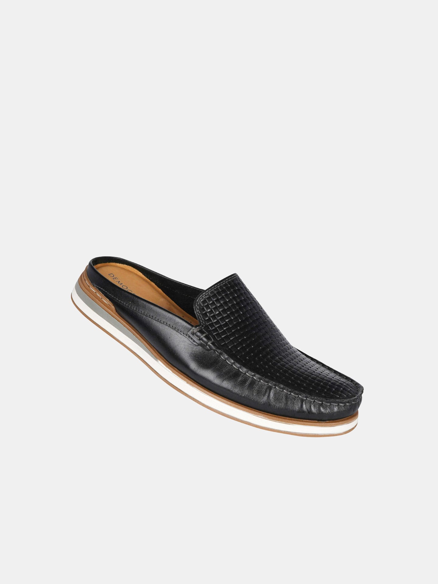 Democrata Men's Denim Flow Mules #color_Black