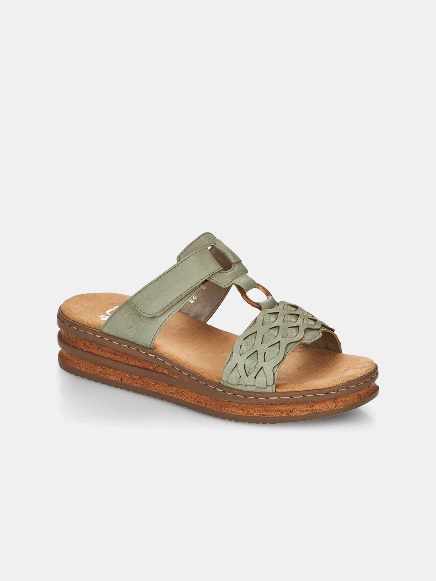 Rieker 629K9 Women's Slider Sandals #color_Green