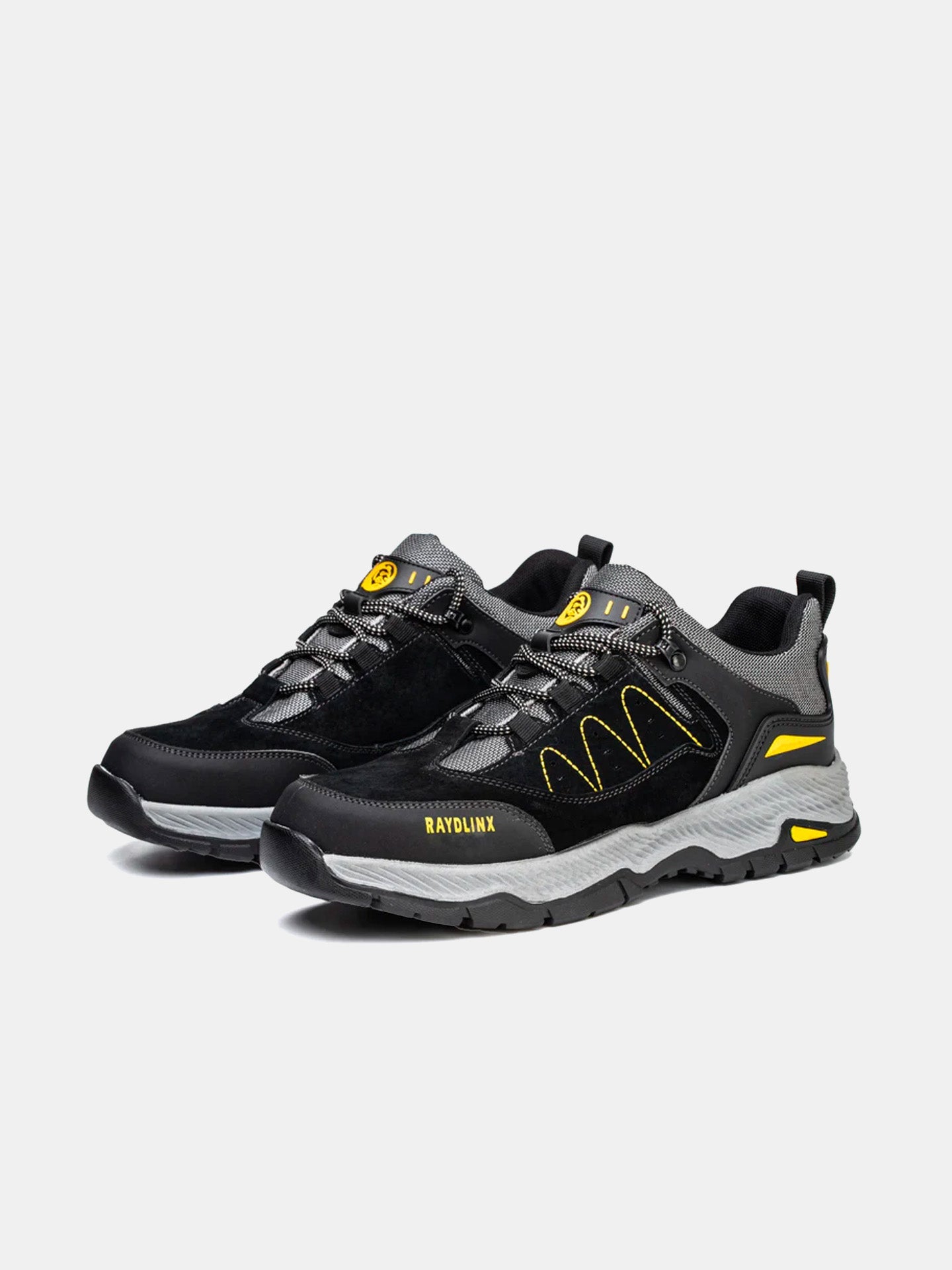 Raydlinx Men's Mountain Hiking Walking Shoes #color_Black