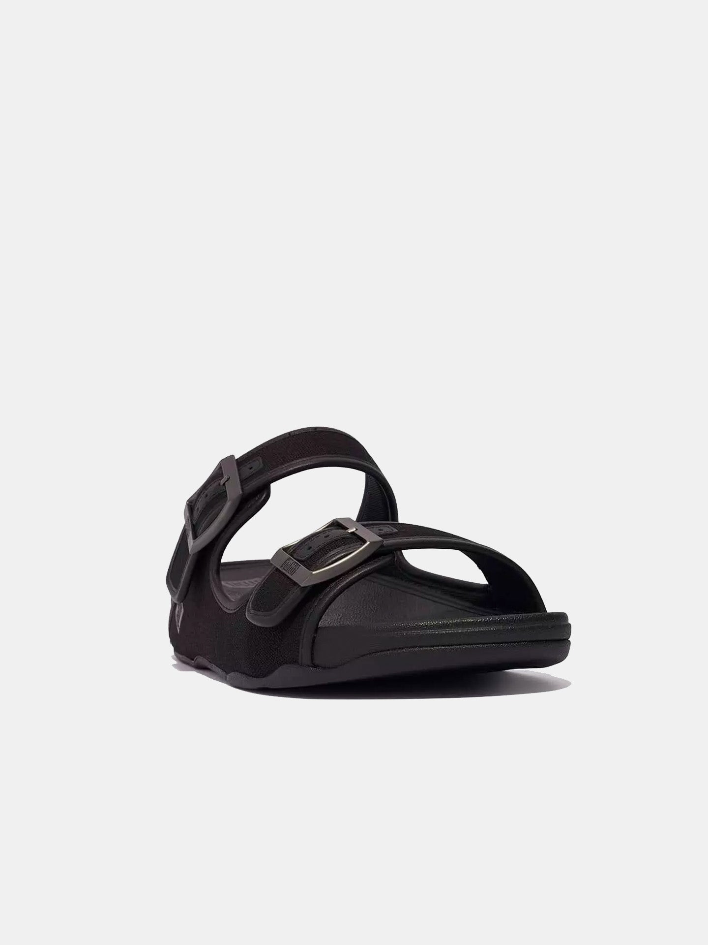 Fitflop Men's Gogh Moc Buckle Canvas Slides #color_Black