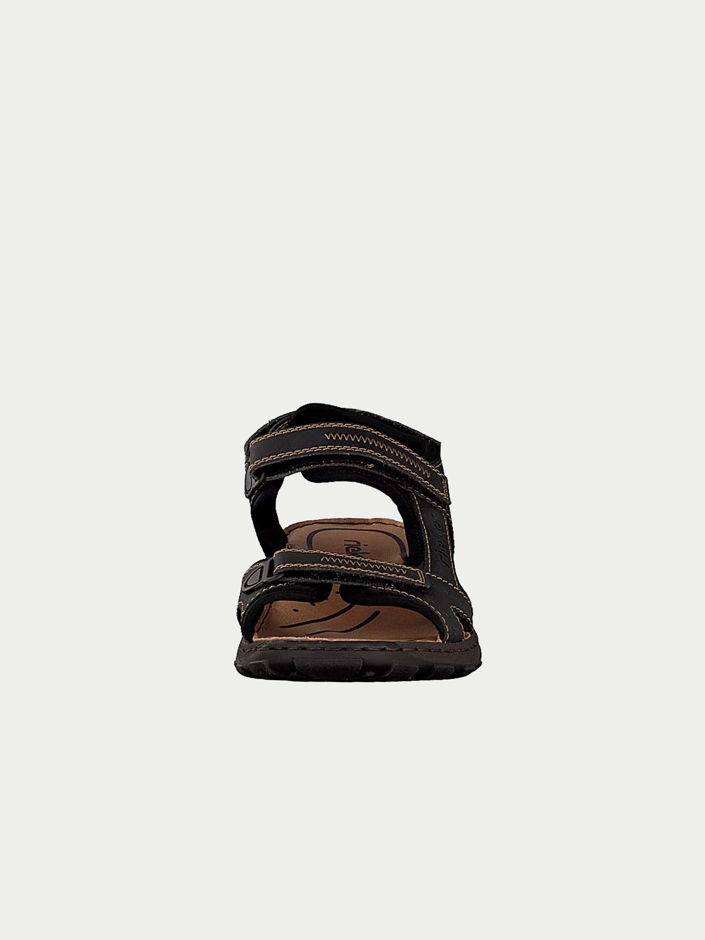 Rieker 26061 Men's Hook & Loop Outdoor Sandals #color_Black