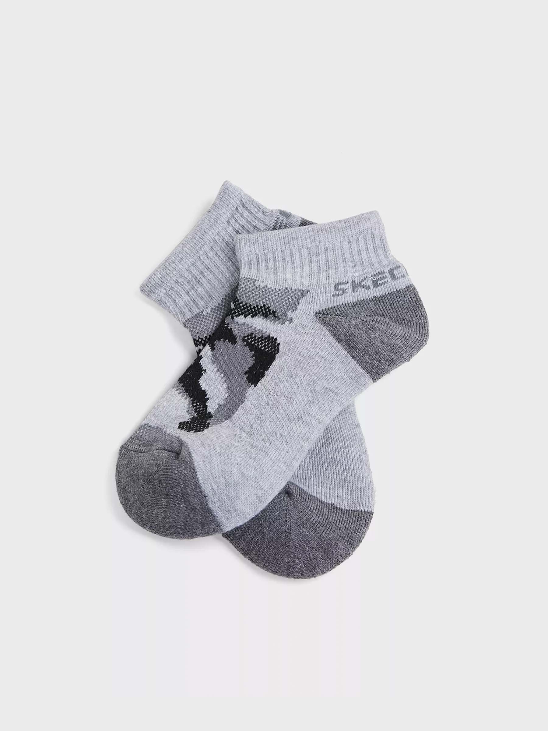 Skechers Boys 6 Pack 1/2 Terry Qtr Crew Socks #color_Gray
