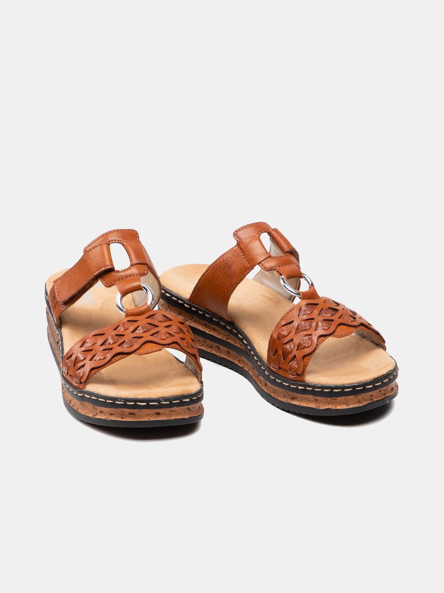 Rieker 629K9 Women's Slider Sandals #color_Brown