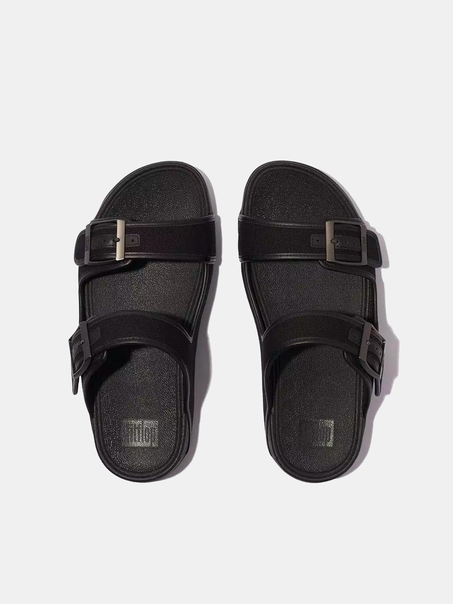 Fitflop Men's Gogh Moc Buckle Canvas Slides #color_Black
