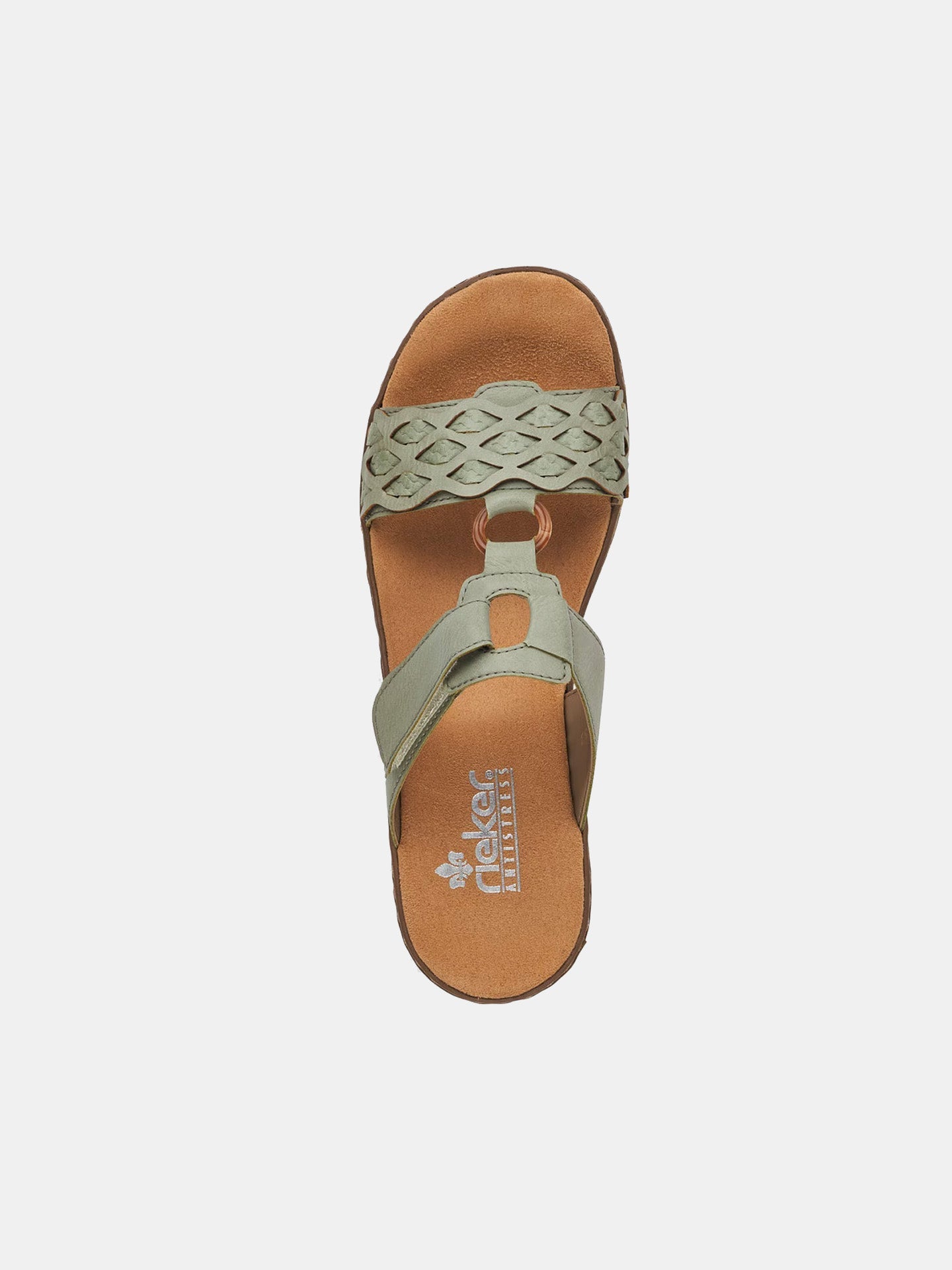 Rieker 629K9 Women's Slider Sandals #color_Green