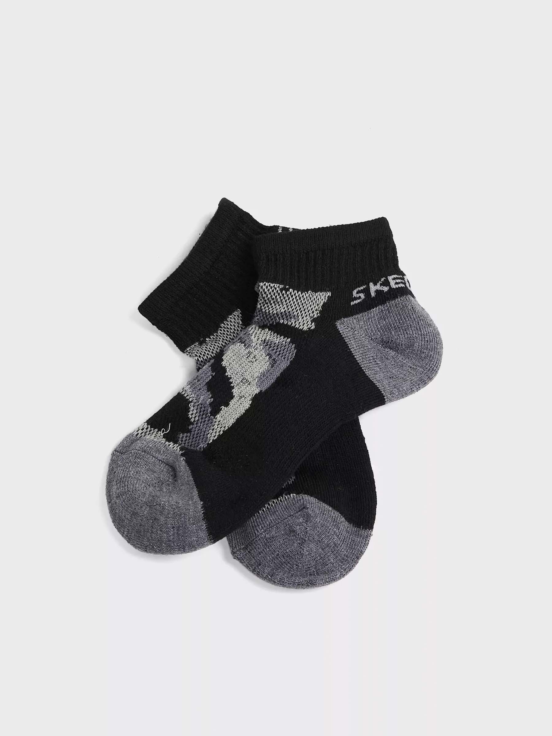 Skechers Boys 6 Pack 1/2 Terry Qtr Crew Socks #color_Gray