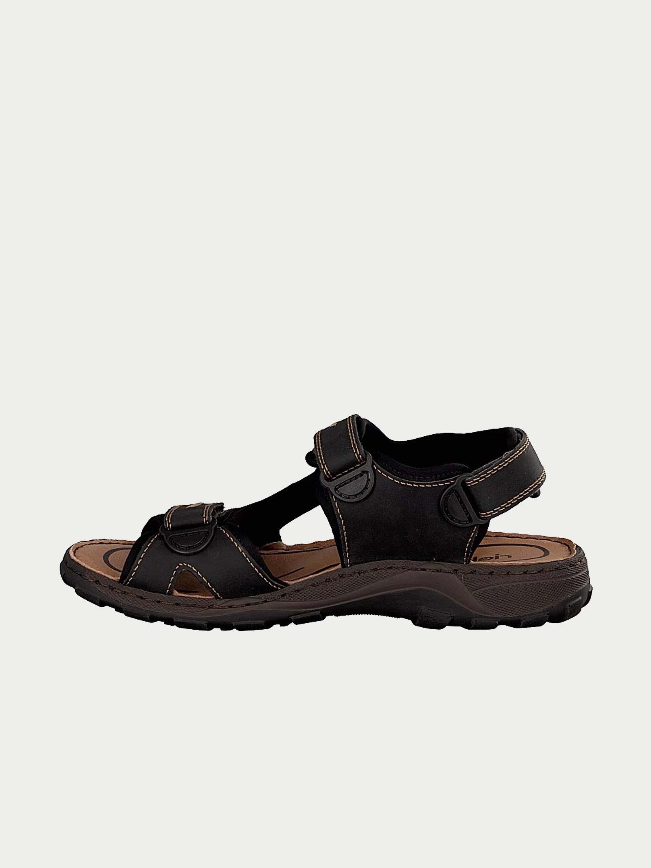 Rieker 26061 Men's Hook & Loop Outdoor Sandals #color_Black