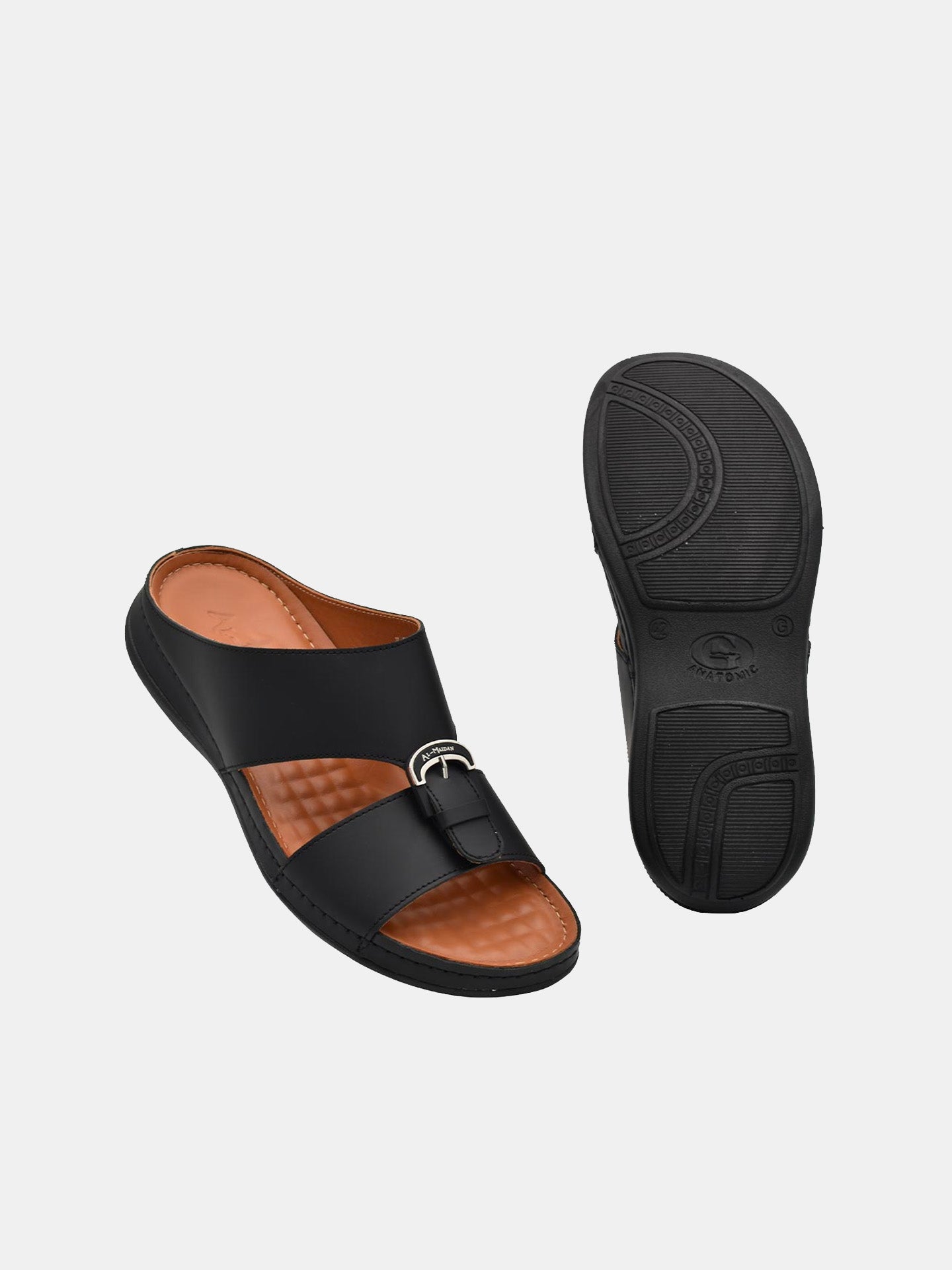 Al Maidan K-792 Men's Arabic Sandals #color_Black