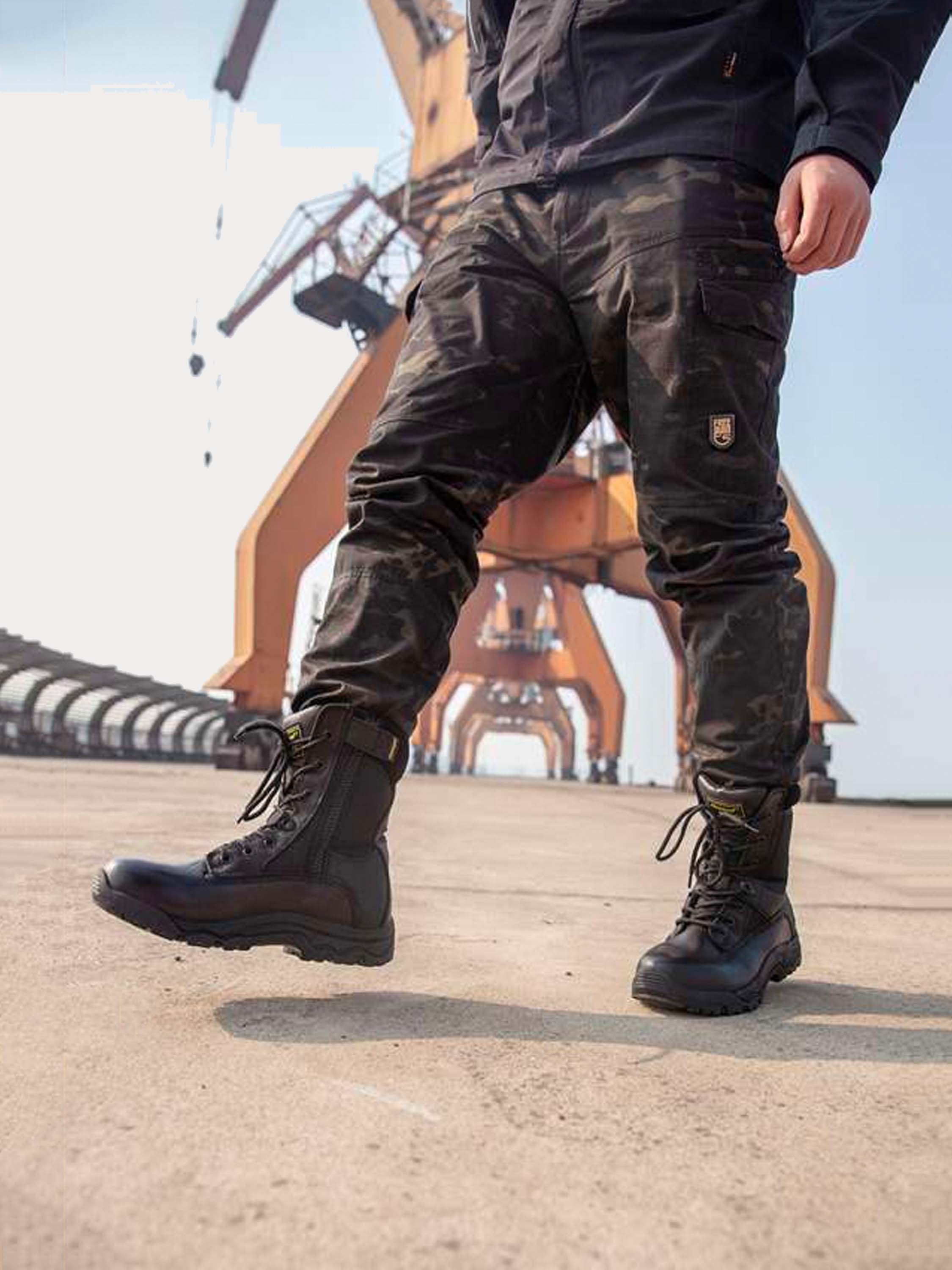 Hanagal Men's Escalade Tactical Boots #color_Black
