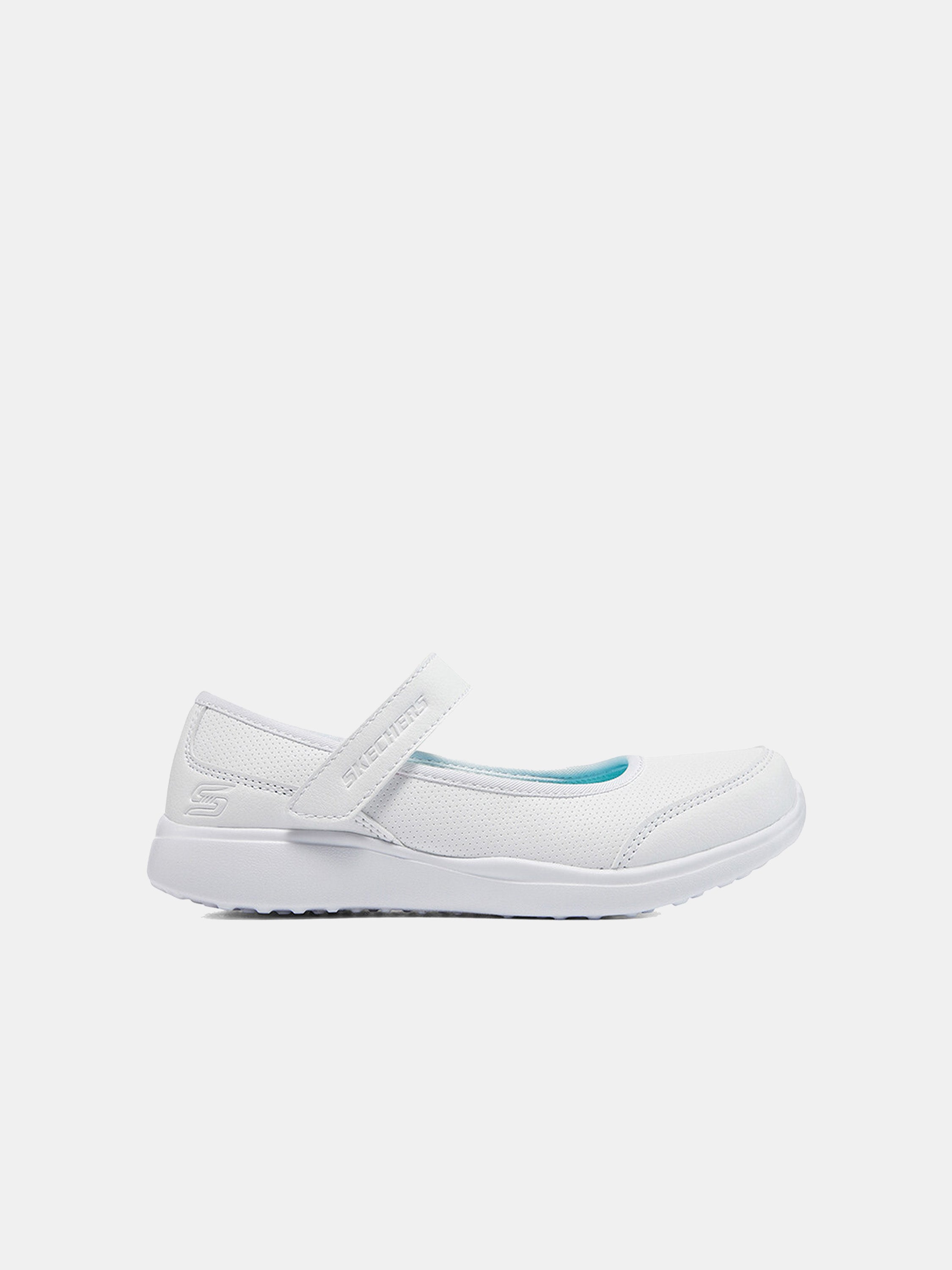 Skechers Girls Microstrides - Class Spirit School Shoes #color_White