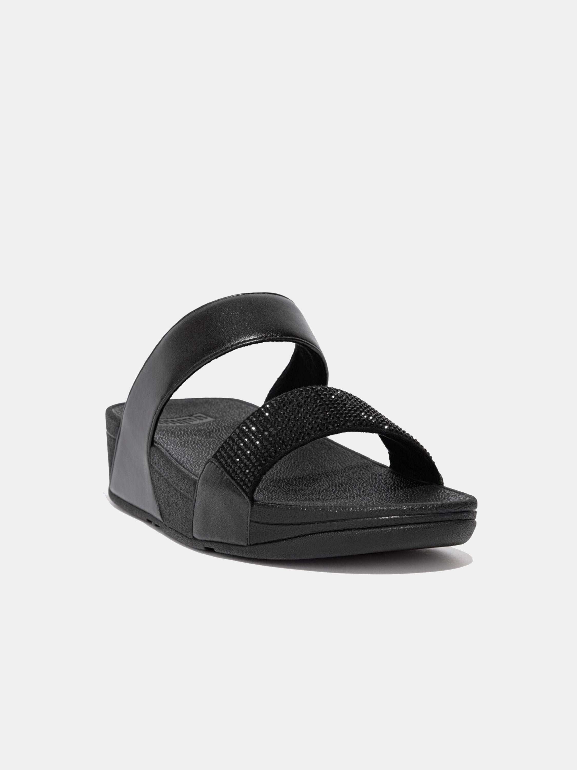 Fitflop Lulu Women's Crystal Slides #color_black