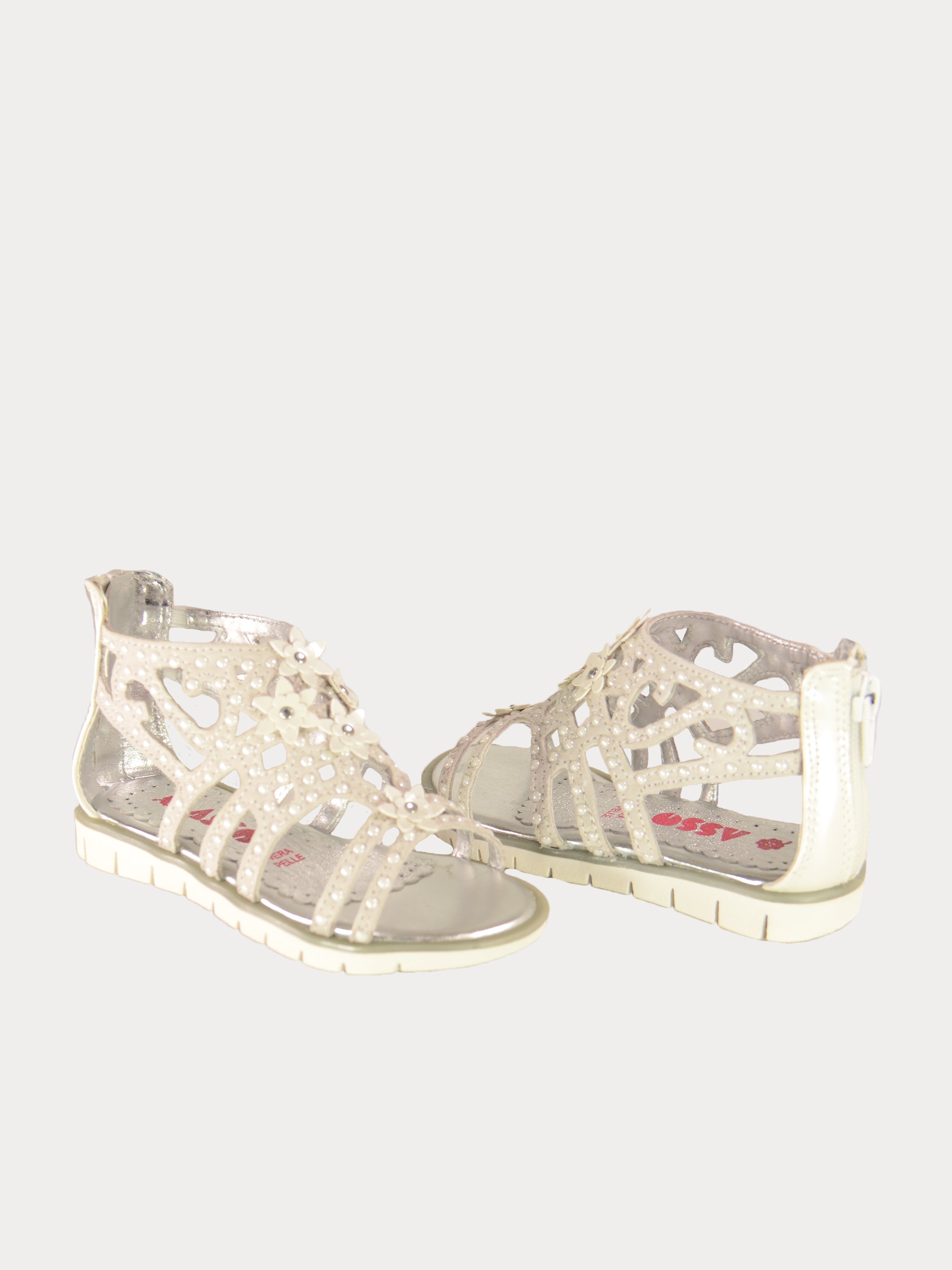 Asso Girls Gladiator Sandals #color_White
