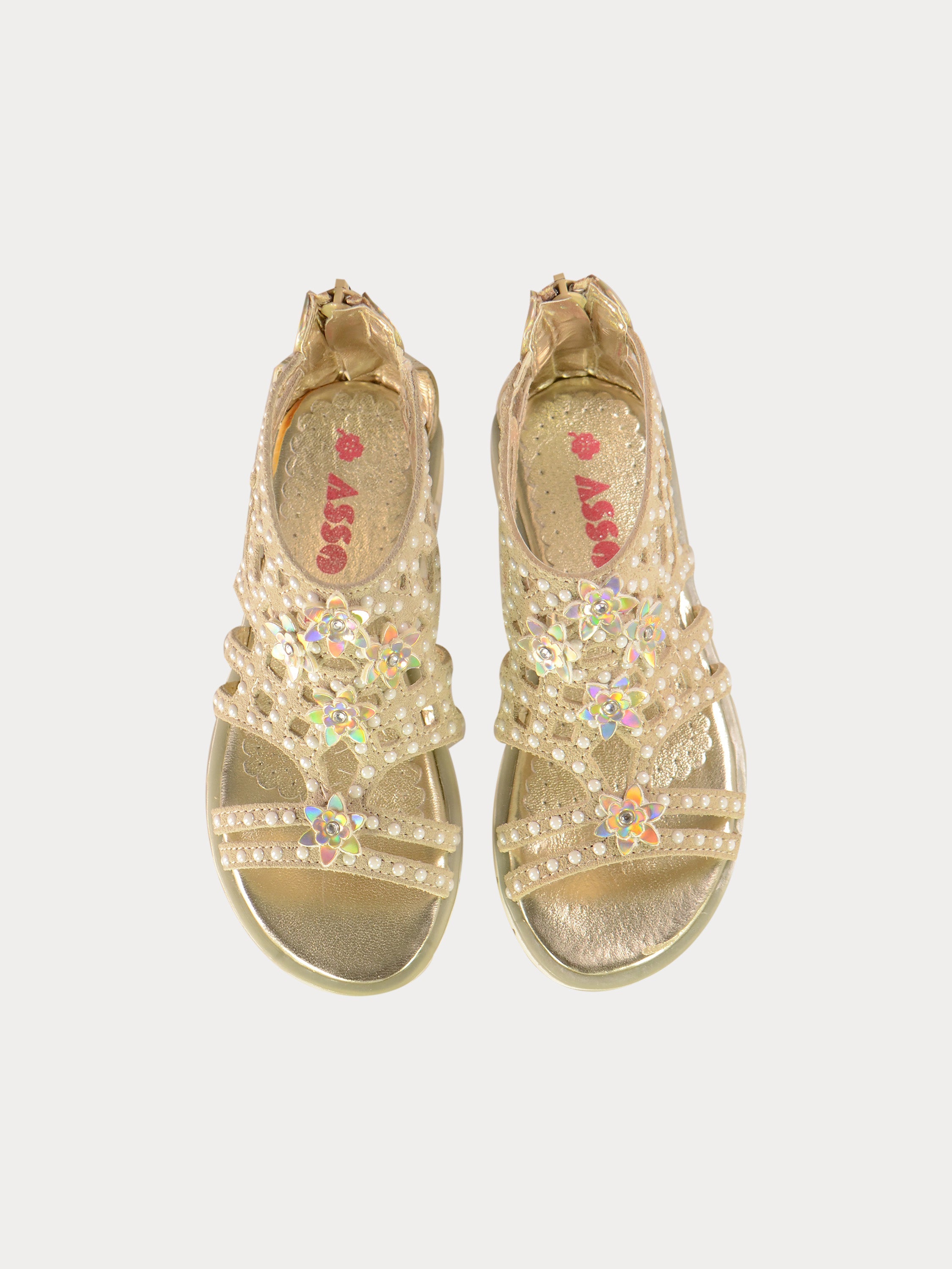 Asso Girls Gladiator Sandals #color_Gold