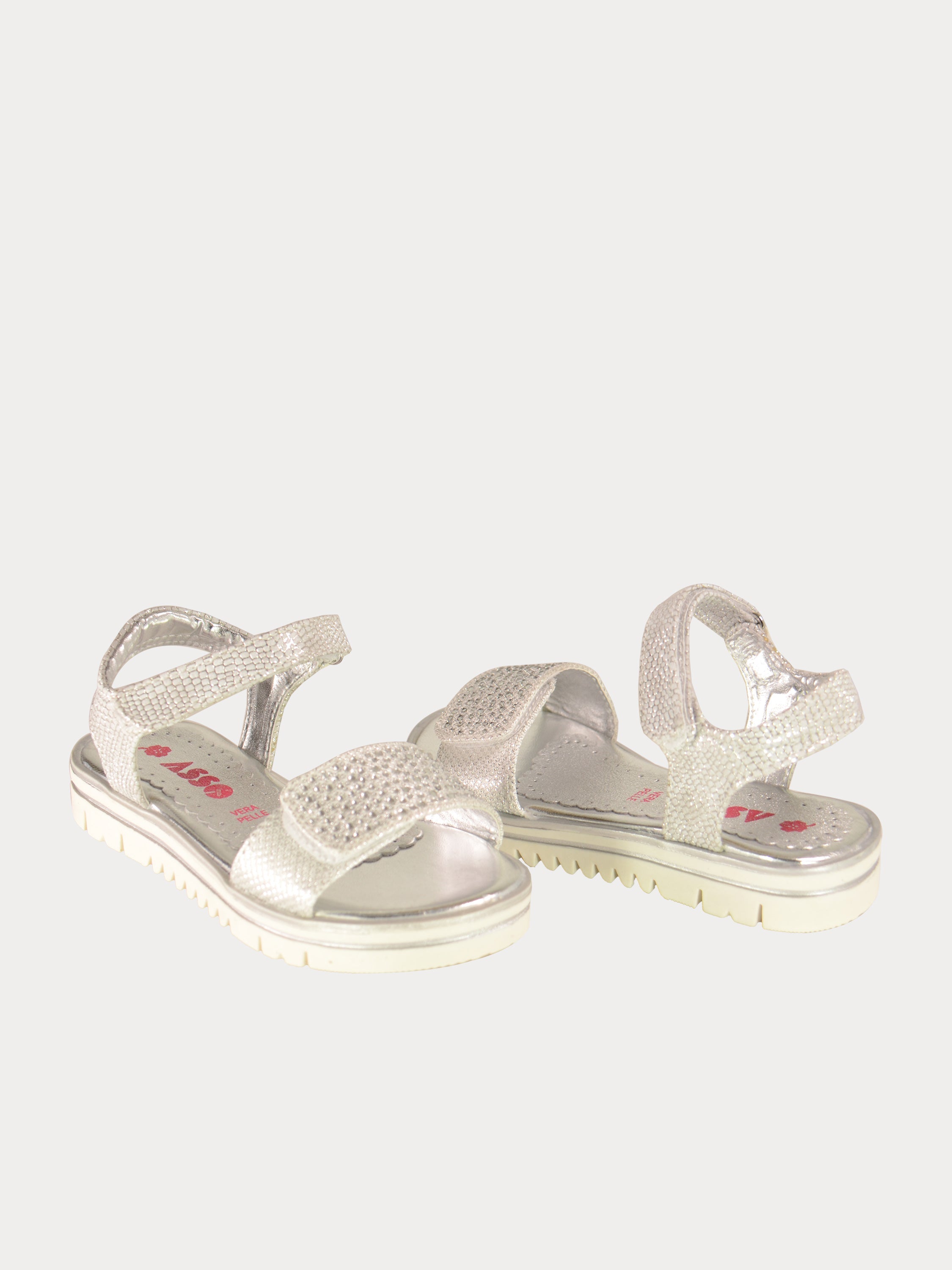 Asso Girls Back Strap Sandals #color_Silver