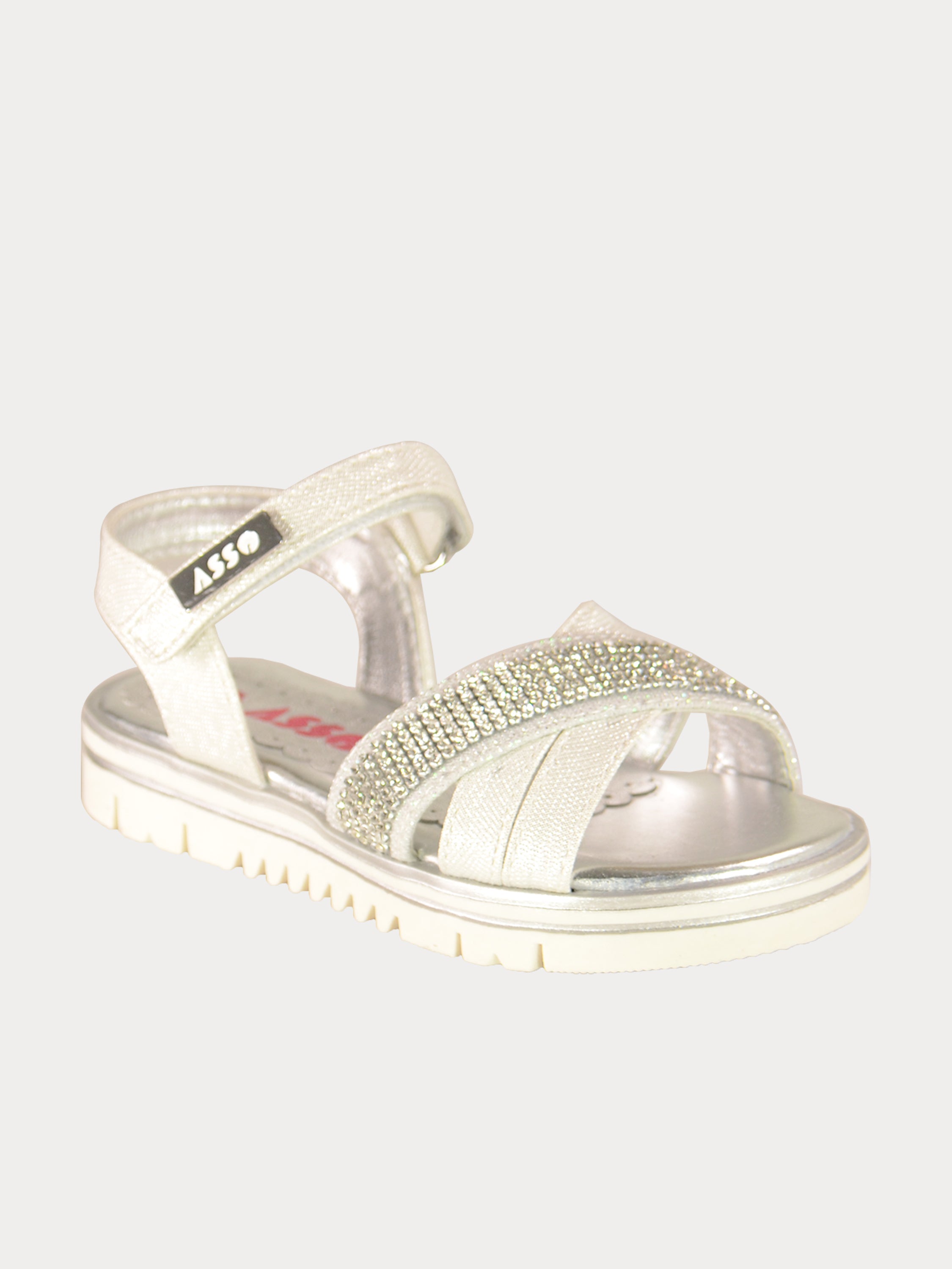 Asso Girls Back Strap Sandals #color_White