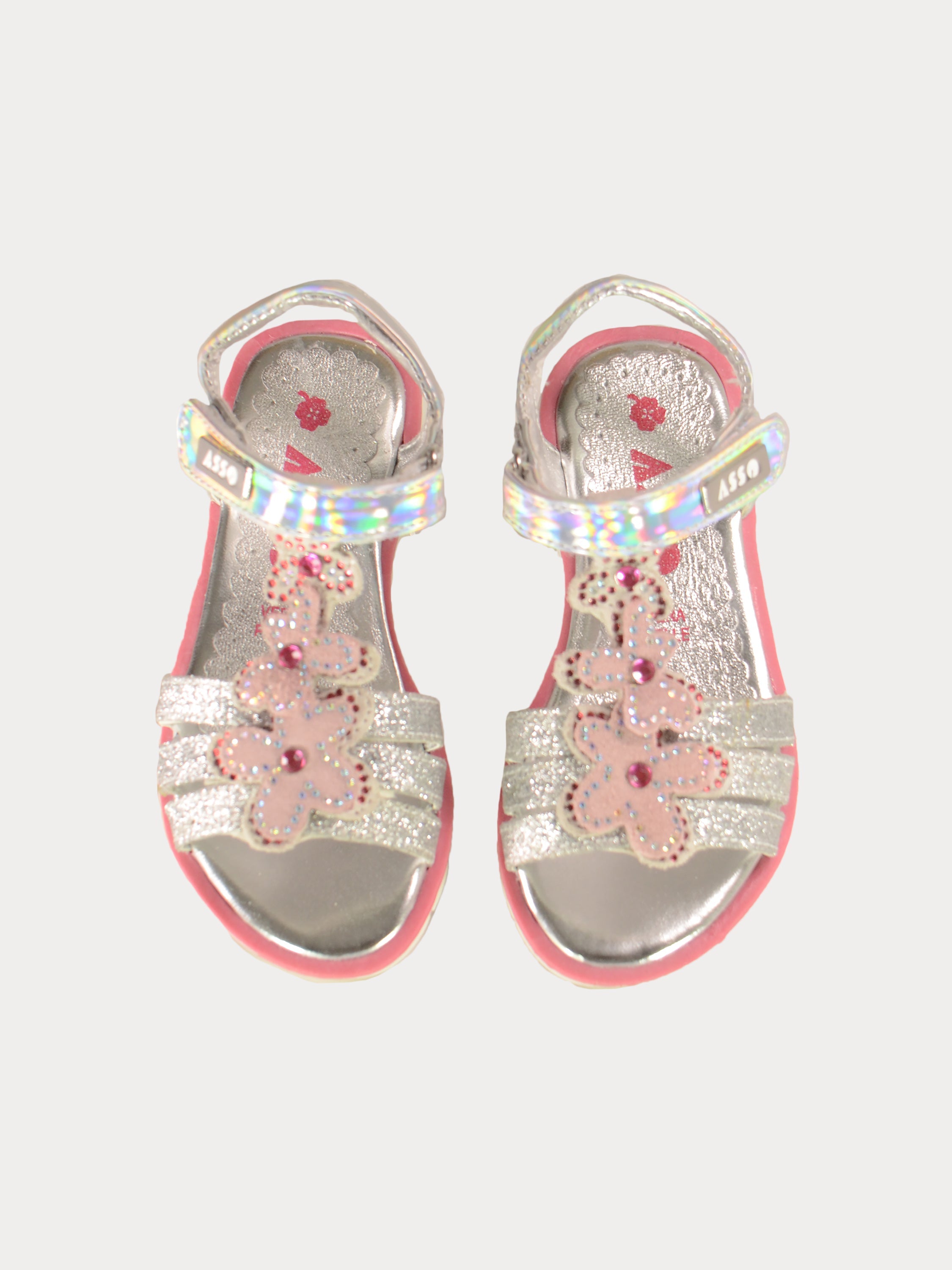 Asso Girls Back Strap Sandals #color_Silver