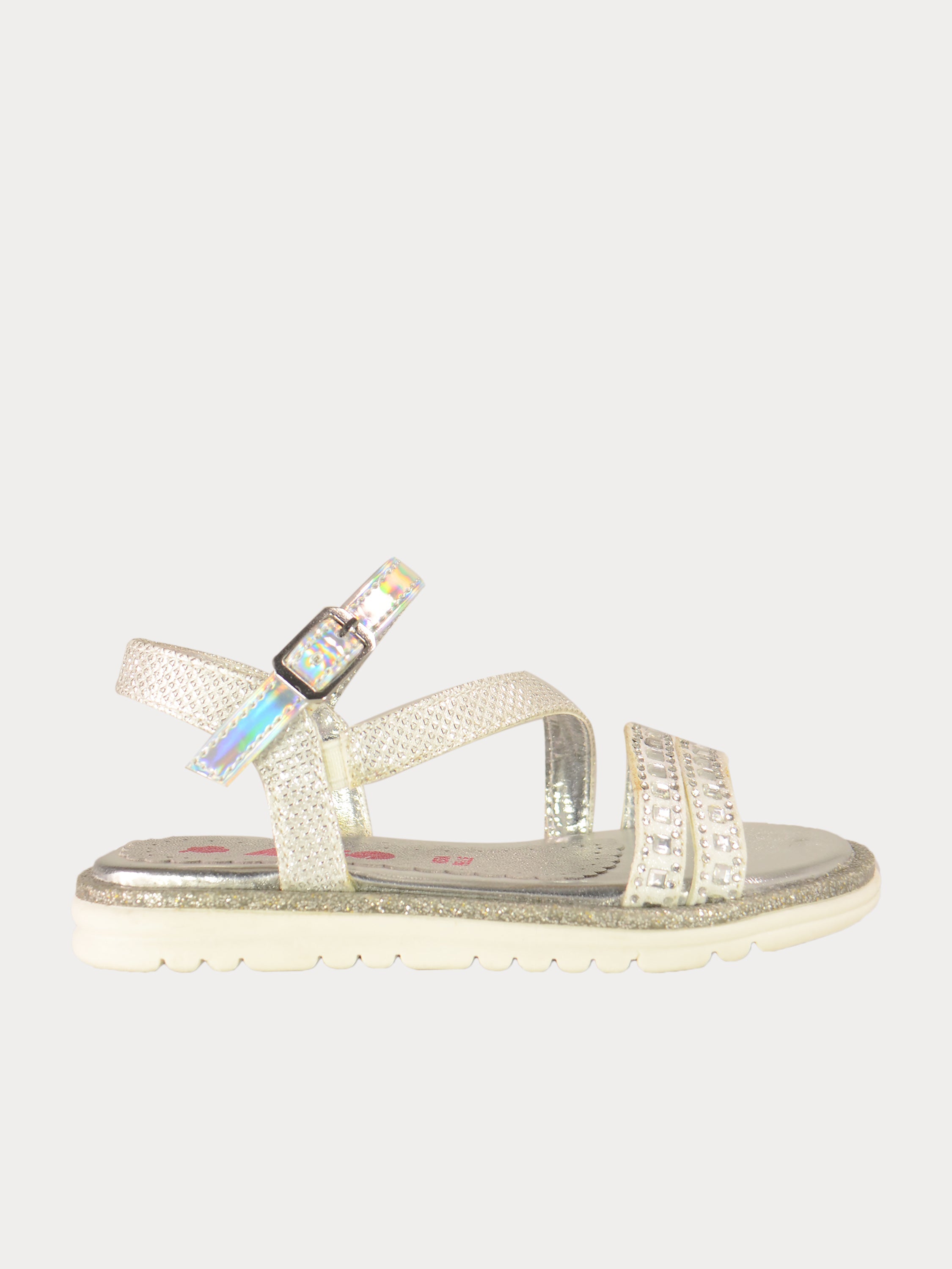 Asso Girls Back Strap Sandals #color_Silver