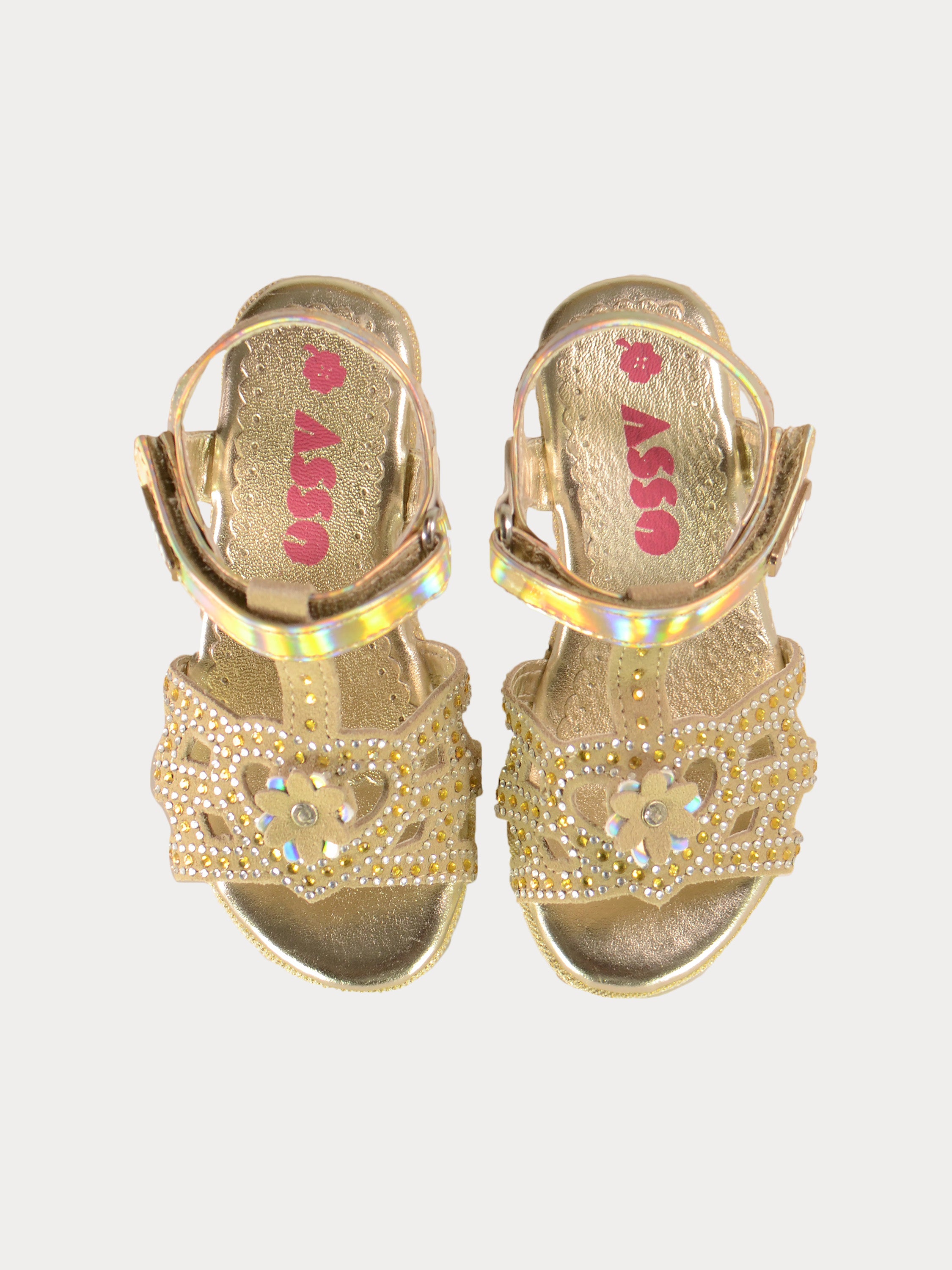 Asso Girls Back Strap Sandals #color_Gold